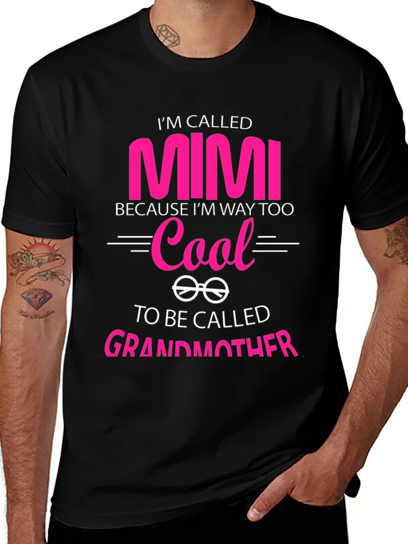 Camiseta Negra Mimi Too Cool para Abuelas Modernas