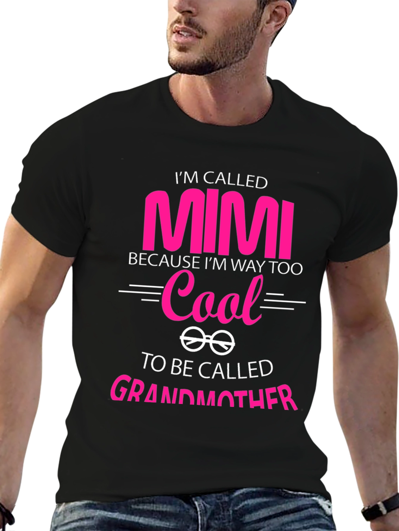 Camiseta Negra Mimi Too Cool para Abuelas Modernas