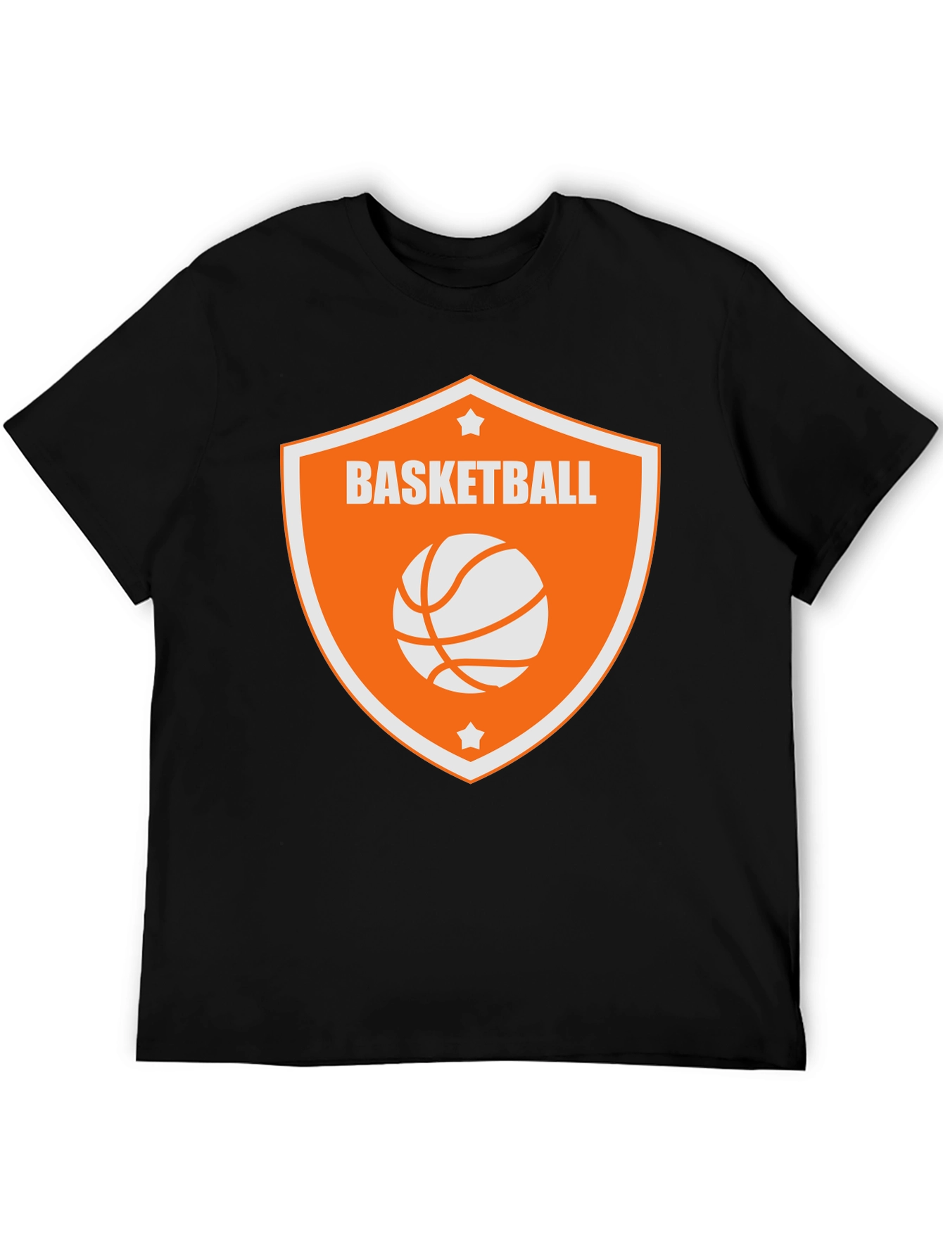 Camiseta Negra con Diseño de Baloncesto Naranja