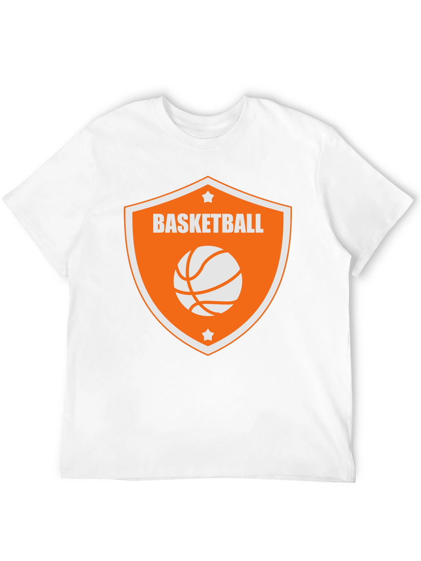 Camiseta Negra con Diseño de Baloncesto Naranja