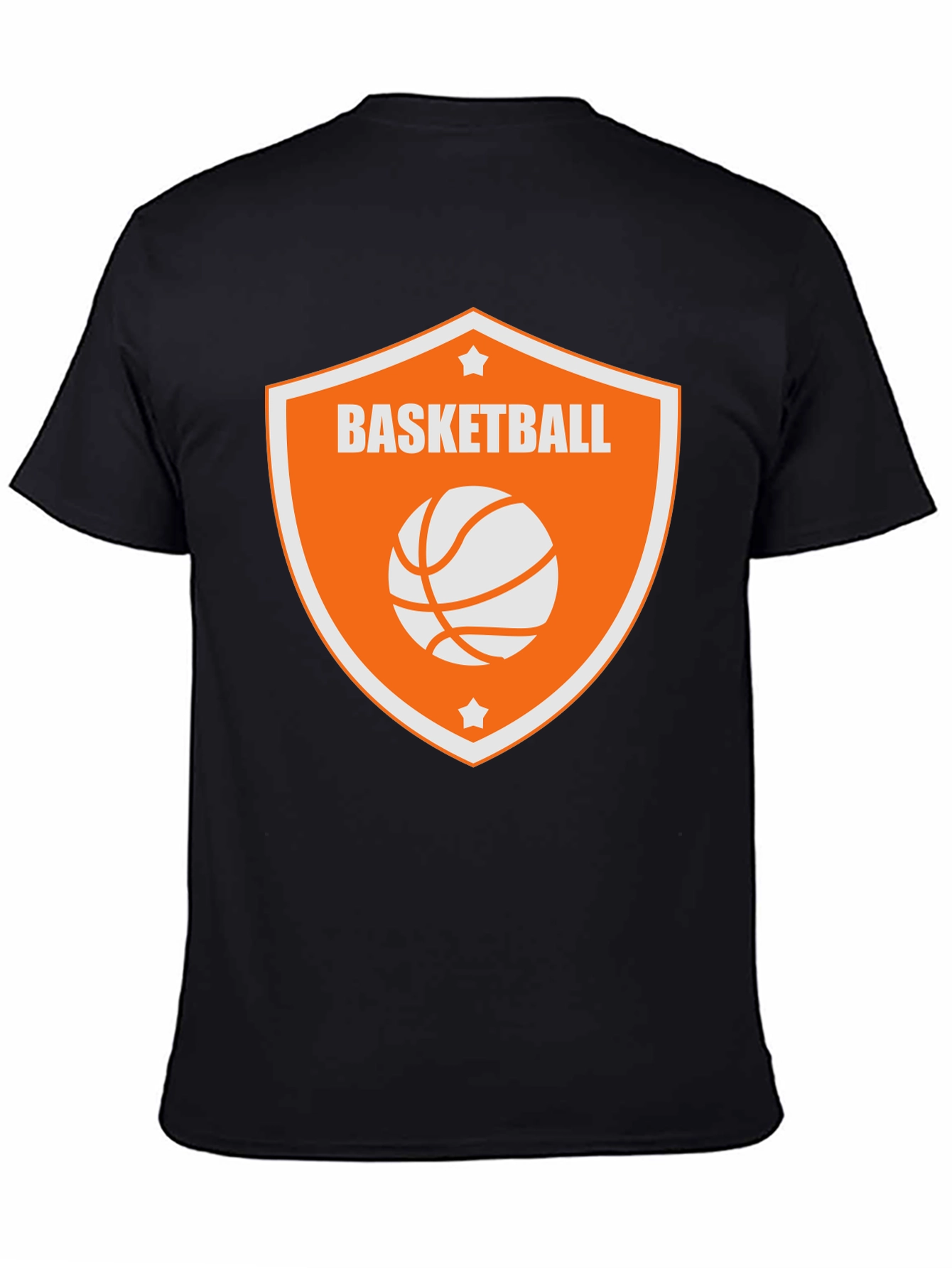Camiseta Negra con Diseño de Baloncesto Naranja