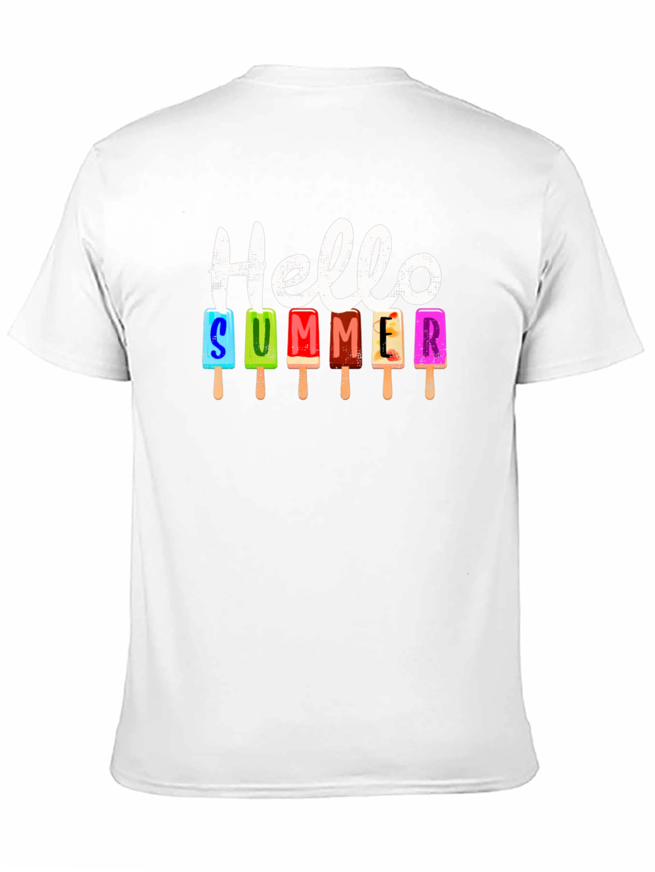 Camiseta Negra Hola Verano con Helados