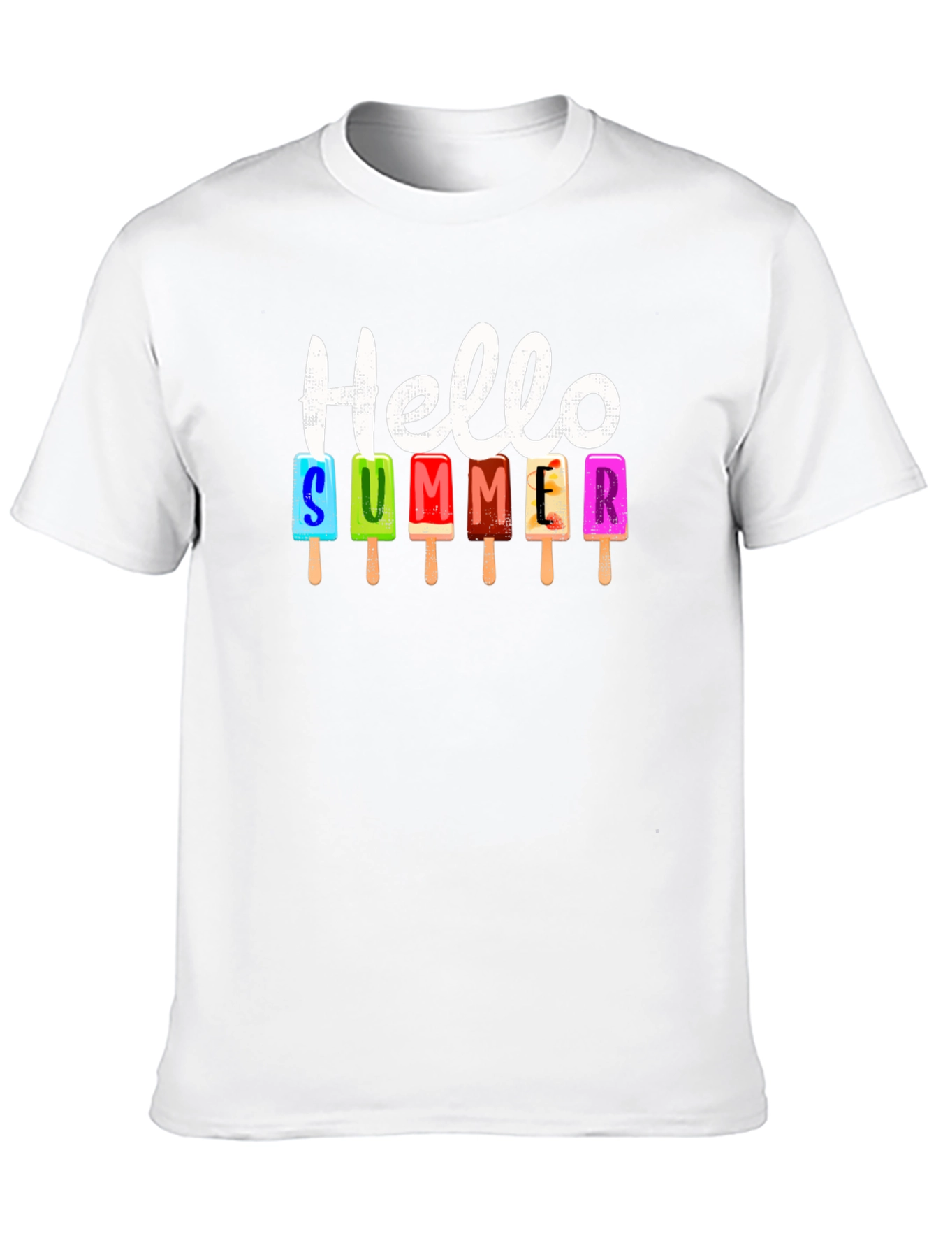 Camiseta Negra Hola Verano con Helados