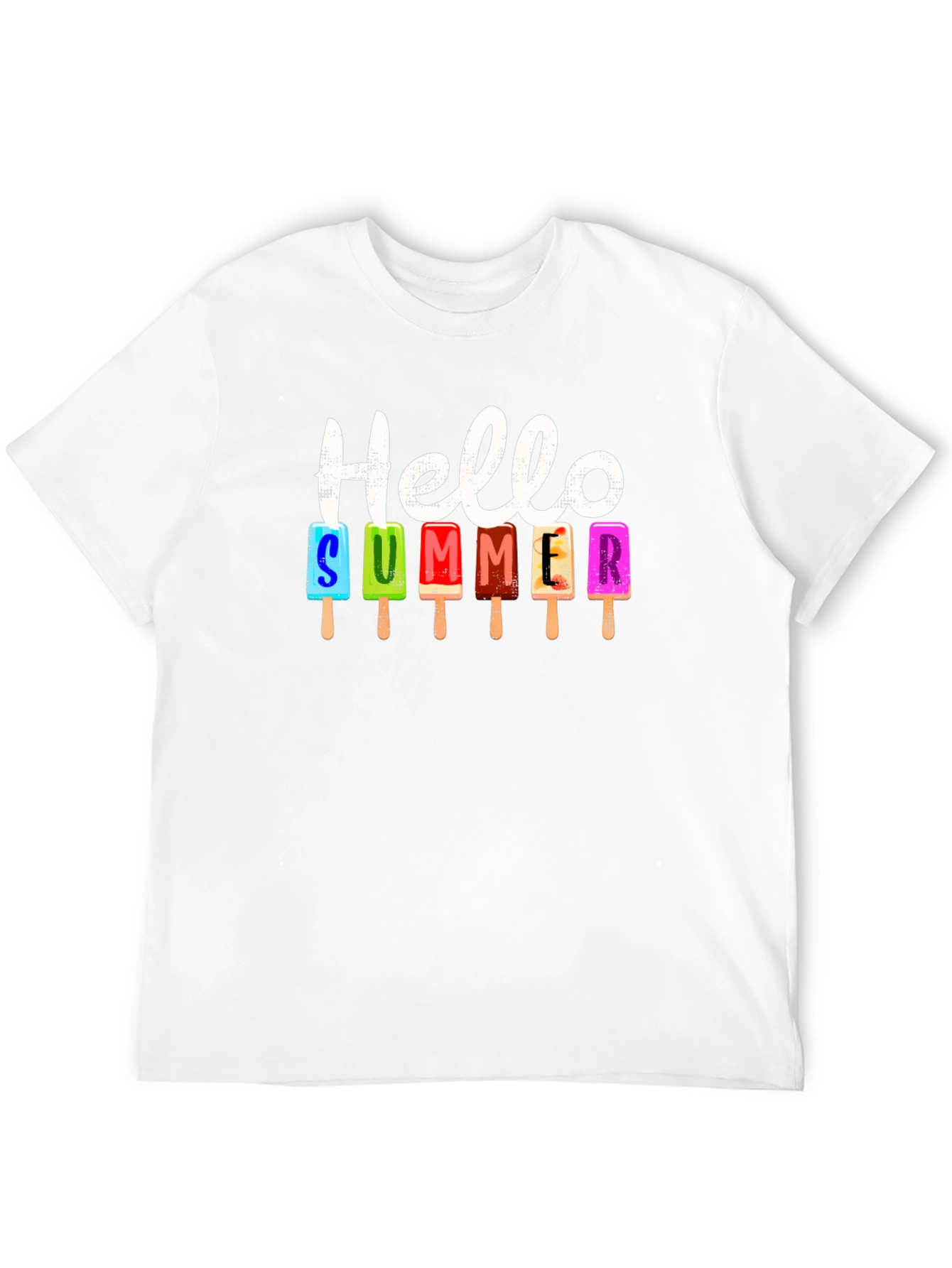 Camiseta Negra Hola Verano con Helados