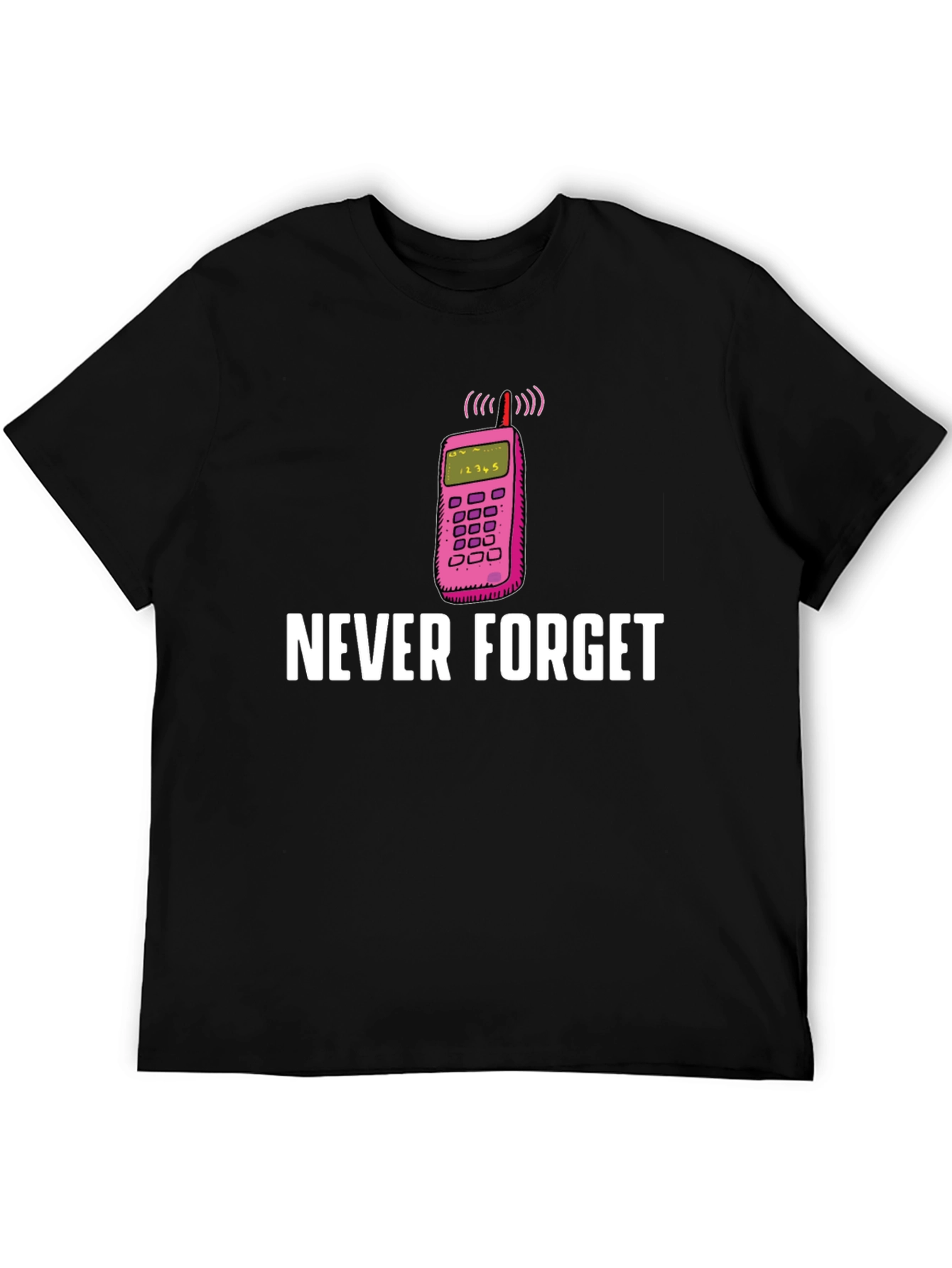 Camiseta Hombre: Nunca Olvides el Celular Retro