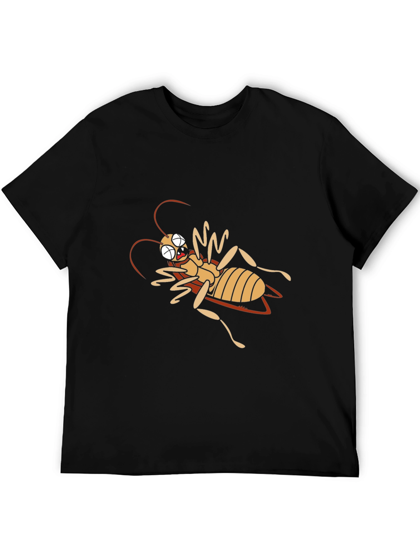 Camiseta Negra con Diseño de Insecto Caricaturesco