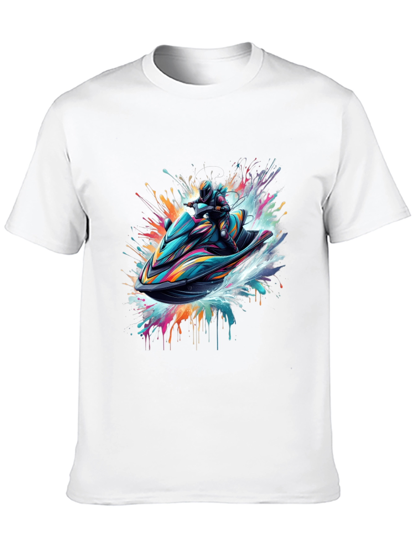 Camiseta Negra Jet Ski Abstracto