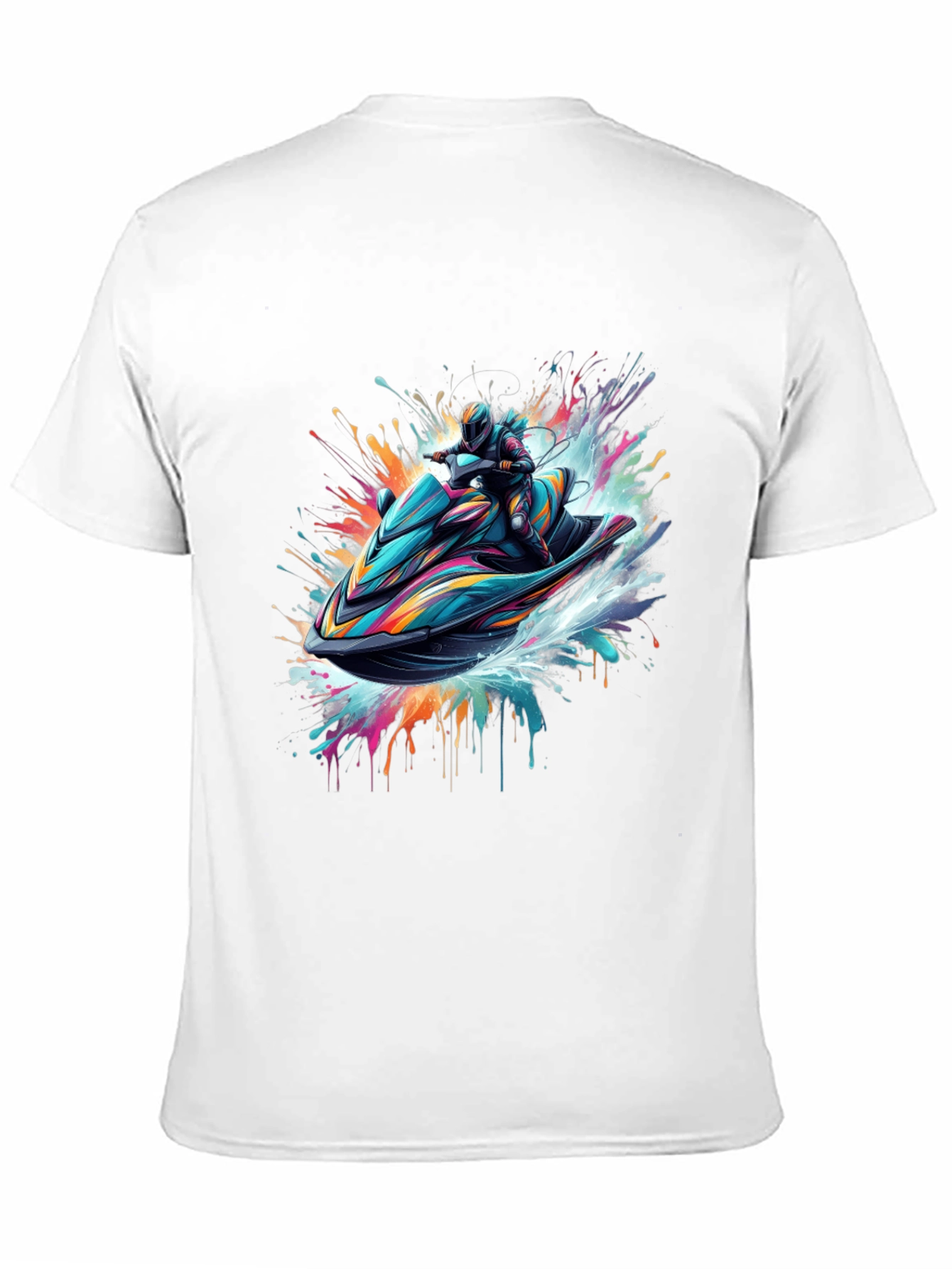 Camiseta Negra Jet Ski Abstracto