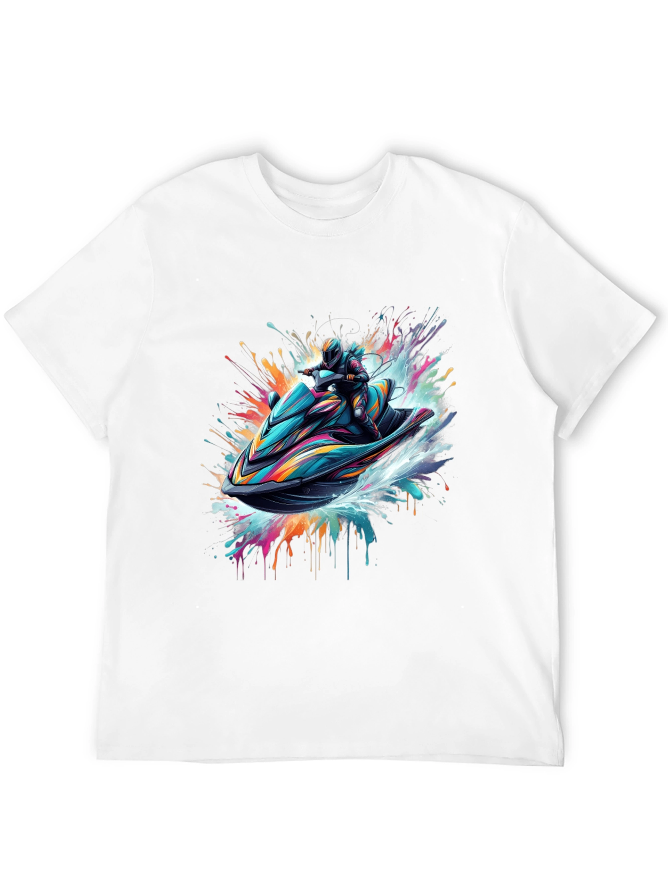 Camiseta Negra Jet Ski Abstracto