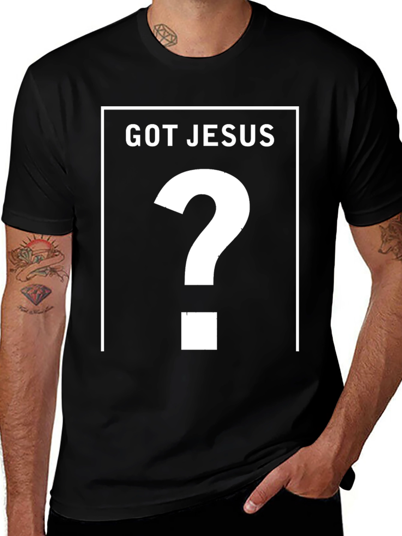 Camiseta Negra ¿Tienes a Jesús?