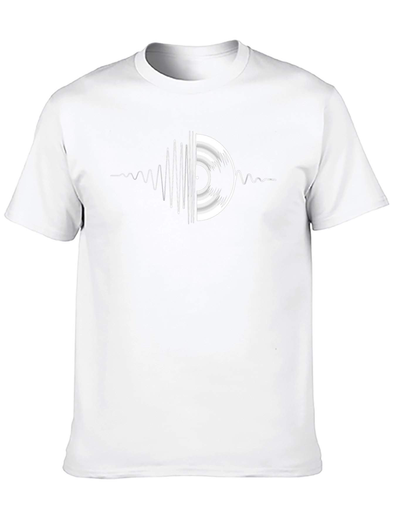 Camiseta Negra Vinilo Música Diseño Ondas