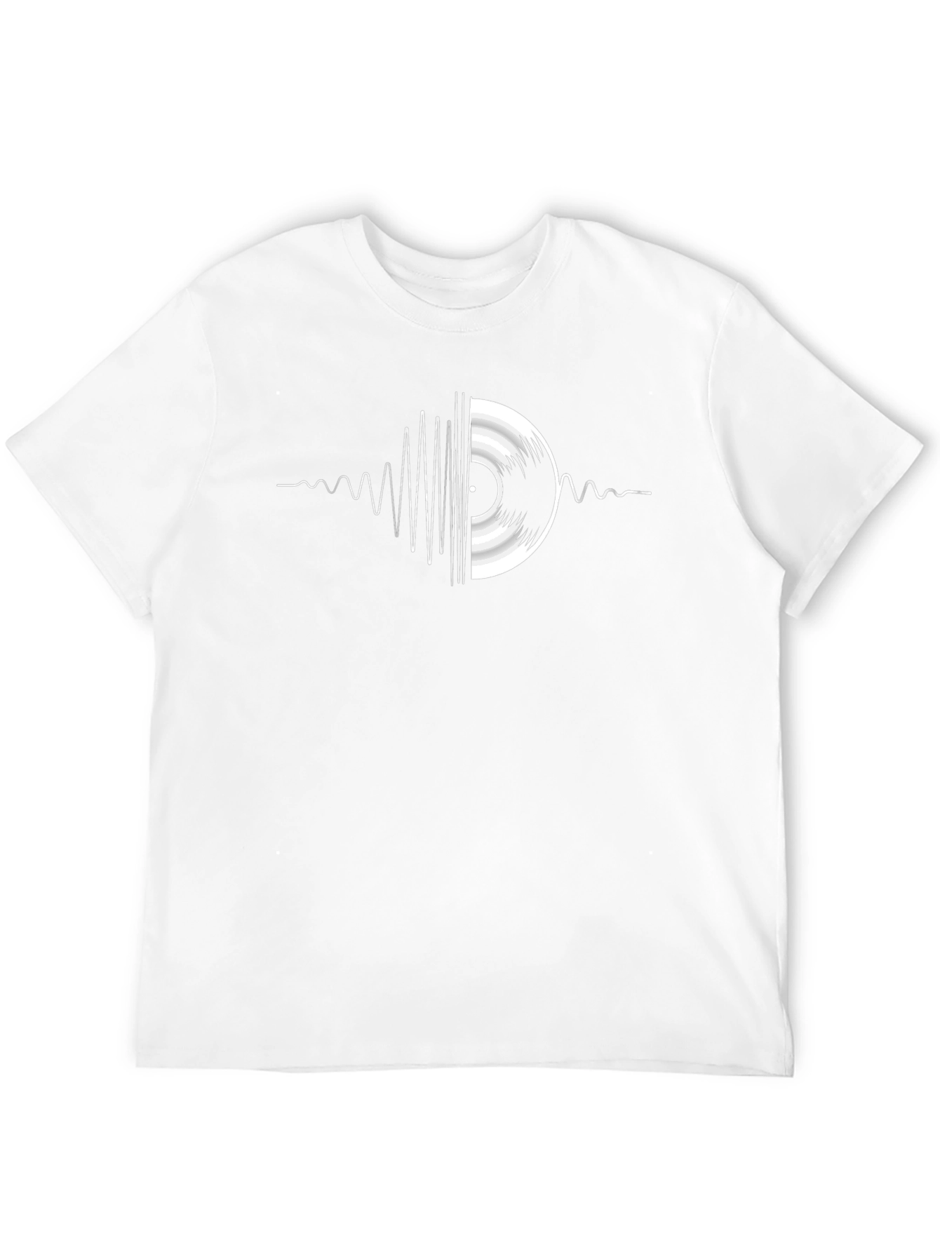 Camiseta Negra Vinilo Música Diseño Ondas
