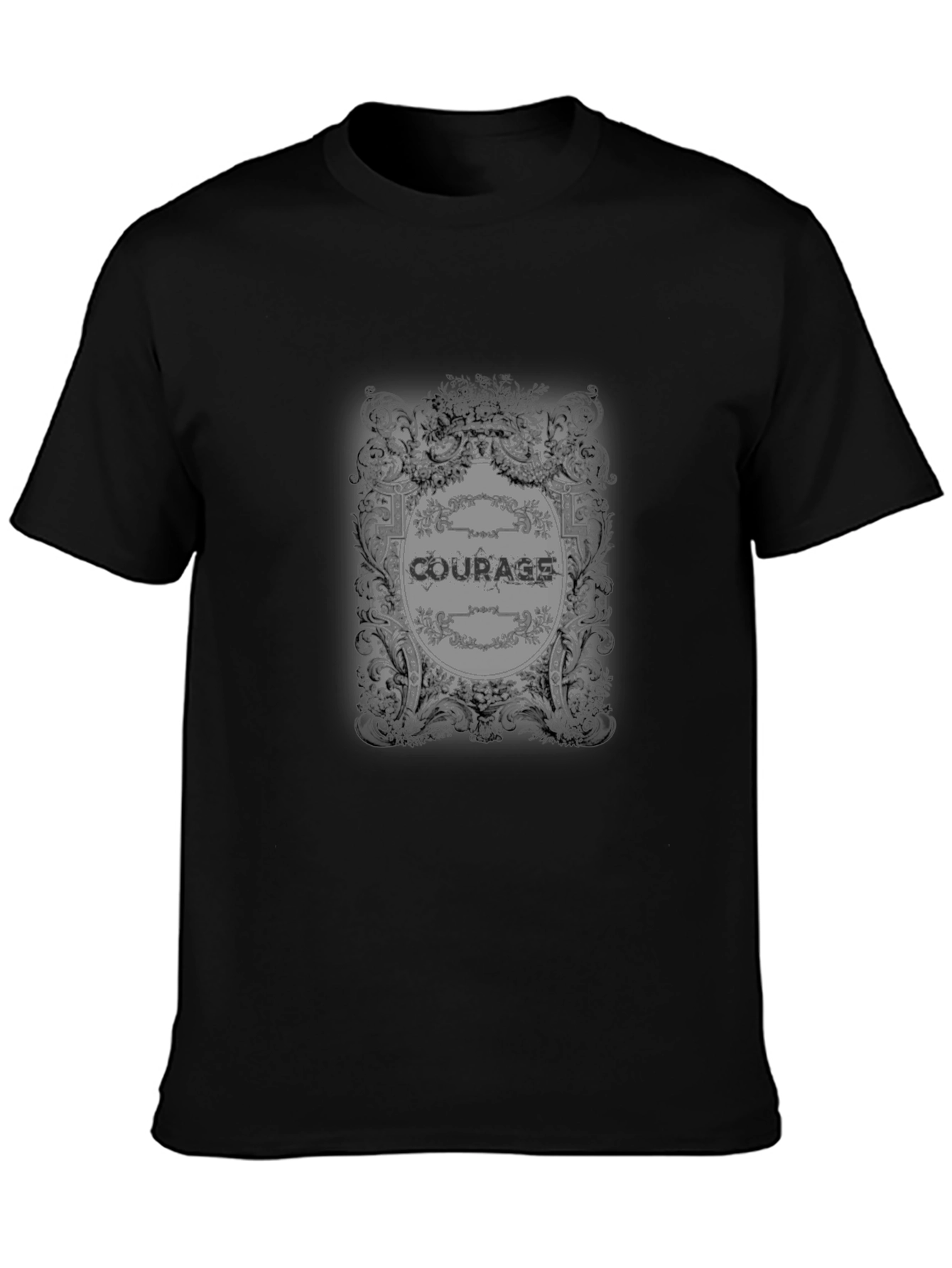 Camiseta Negra con Diseño Coraje