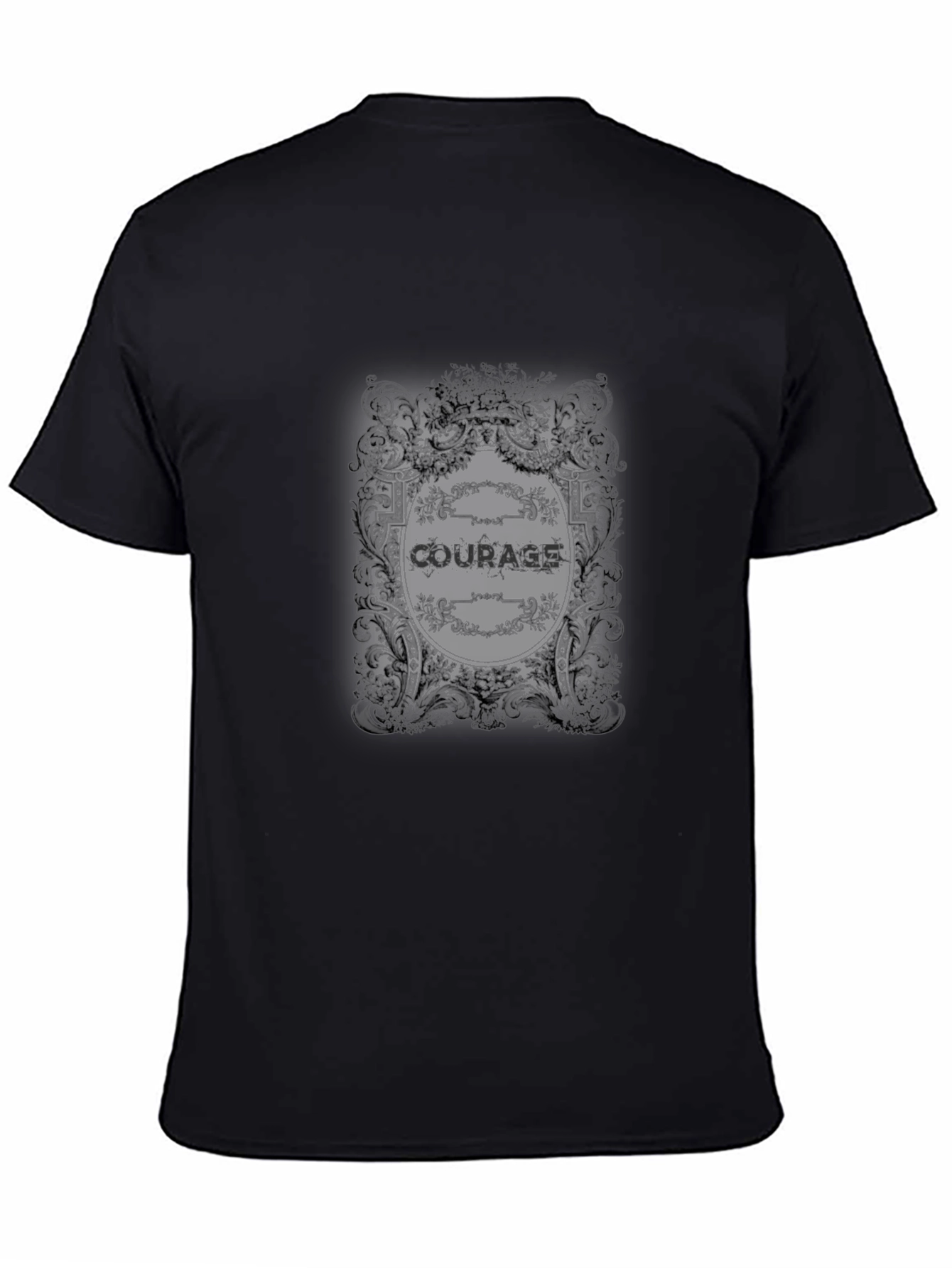 Camiseta Negra con Diseño Coraje