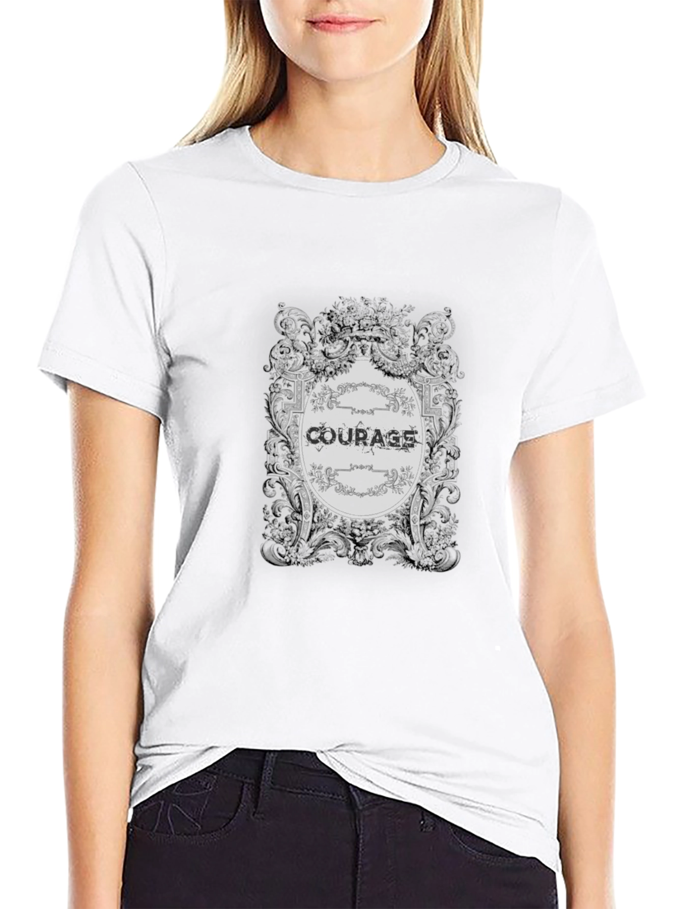 Camiseta Negra con Diseño Coraje