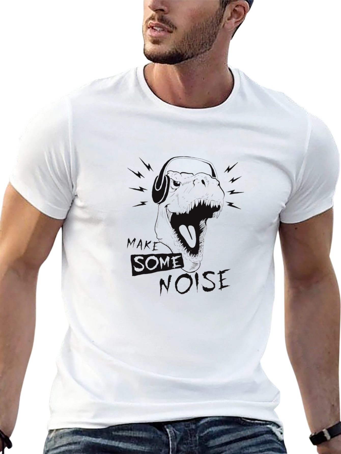 Camiseta Negra Hombre con Diseño Gráfico