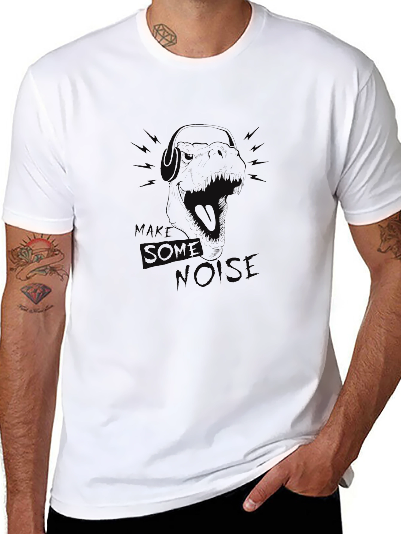 Camiseta Negra Hombre con Diseño Gráfico