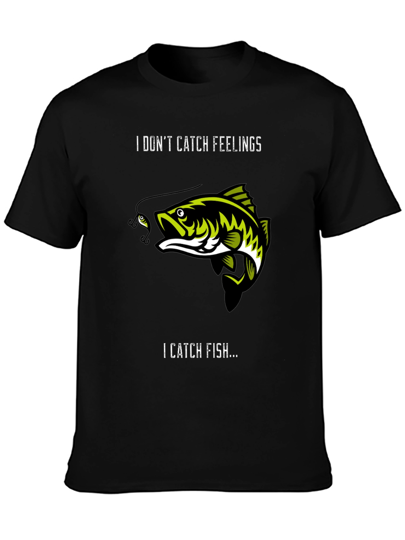 Camiseta Negra: No Atrapa Sentimientos Atrapa Peces