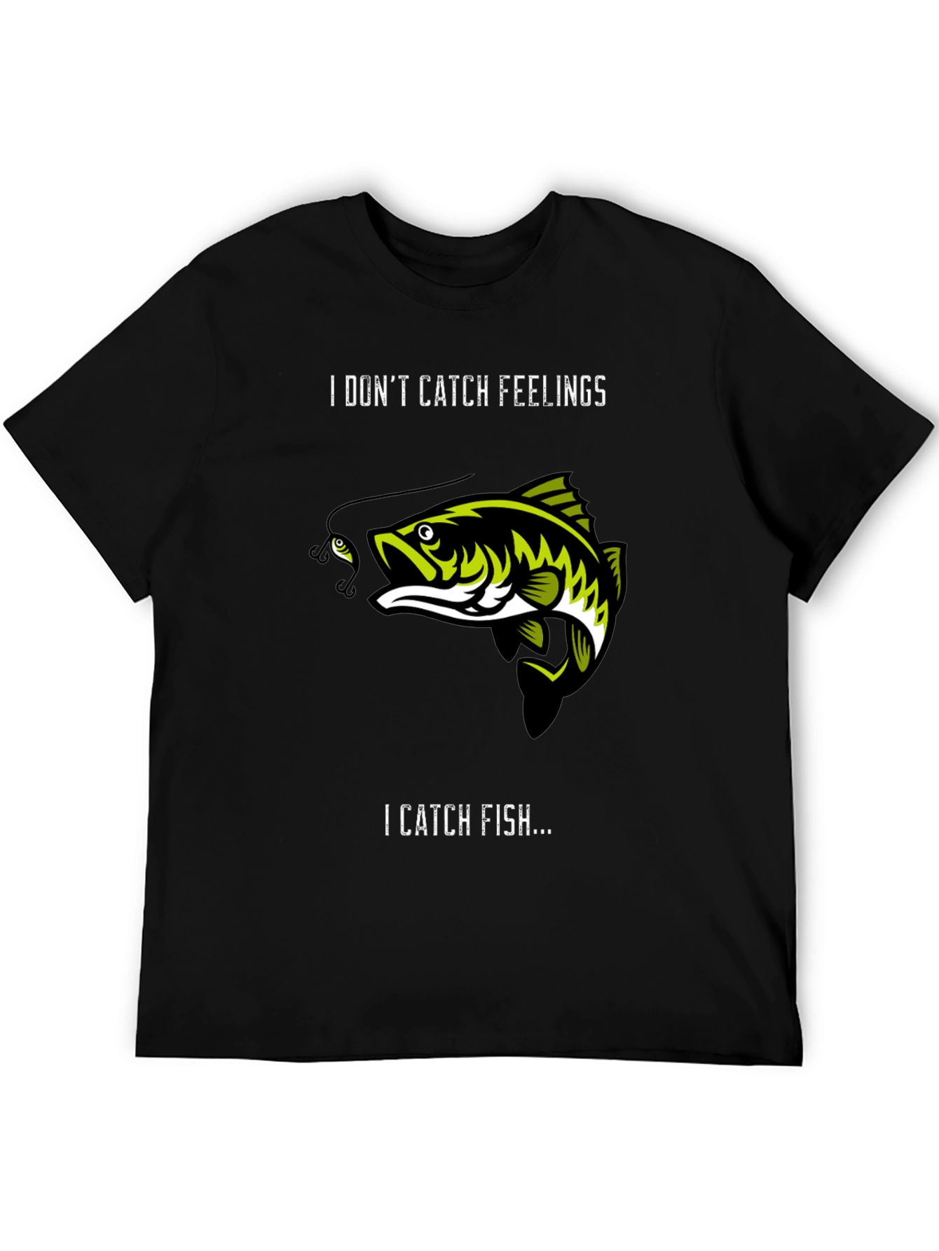 Camiseta Negra: No Atrapa Sentimientos Atrapa Peces