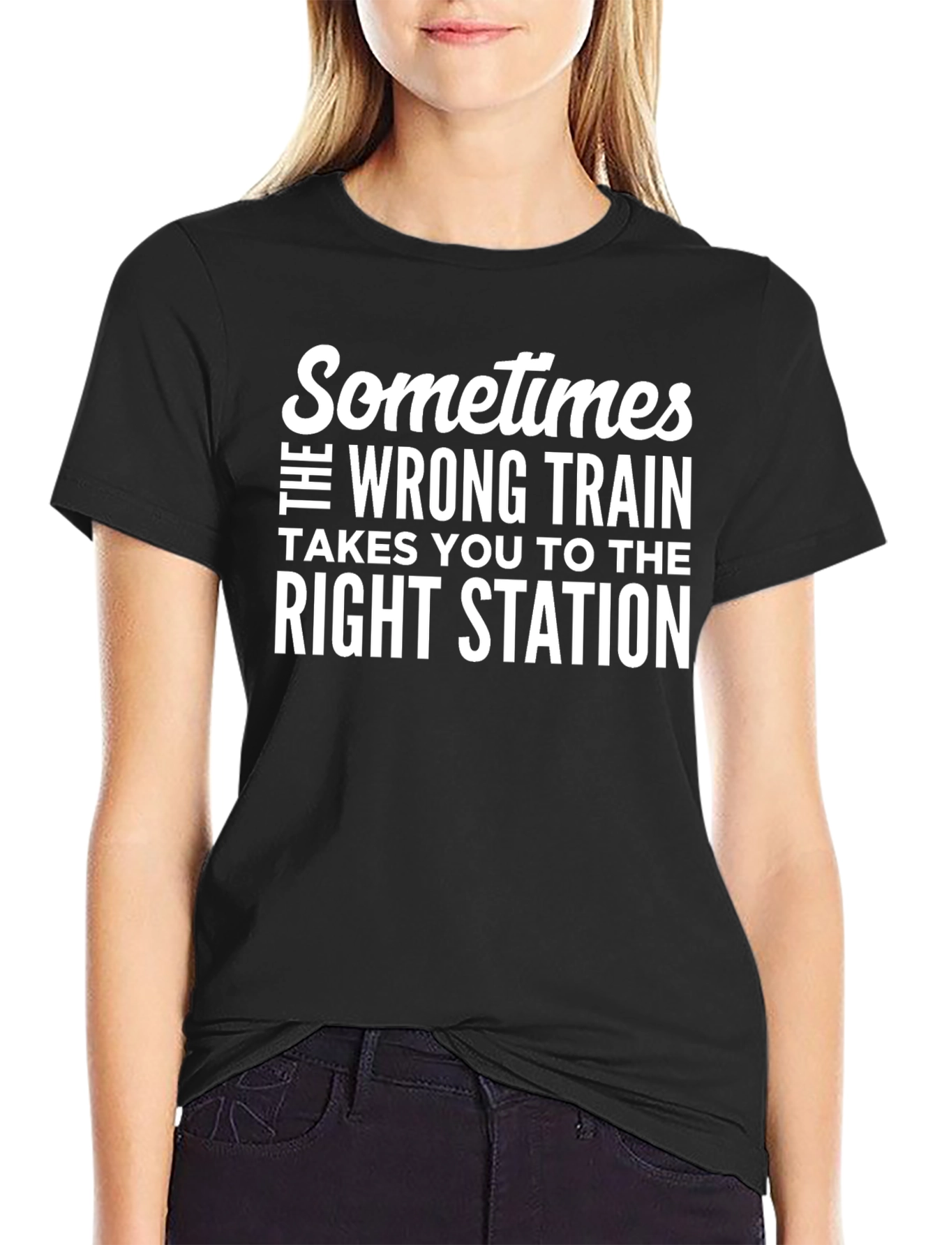 Camiseta Negra: A Veces El Tren Equivocado