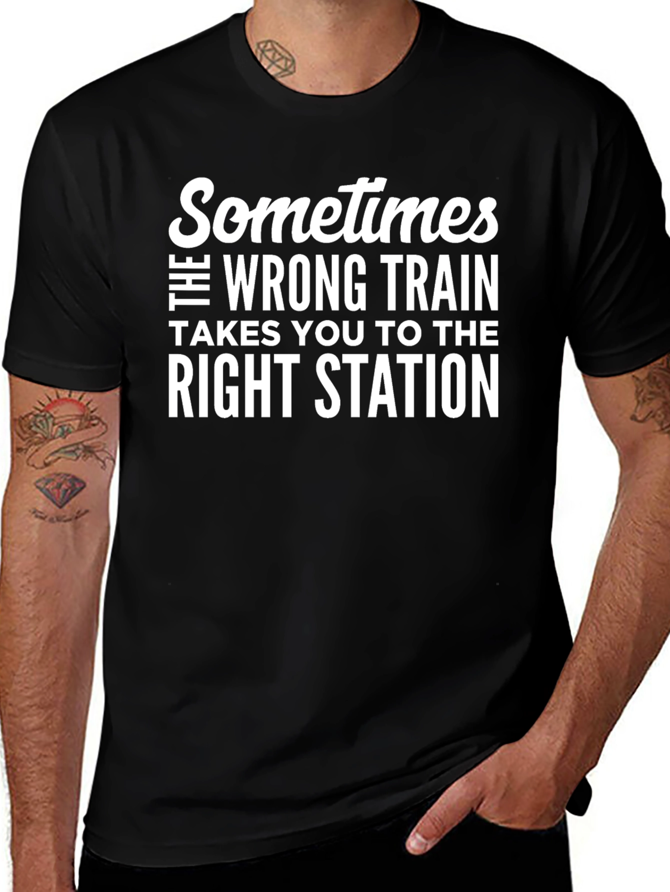 Camiseta Negra: A Veces El Tren Equivocado