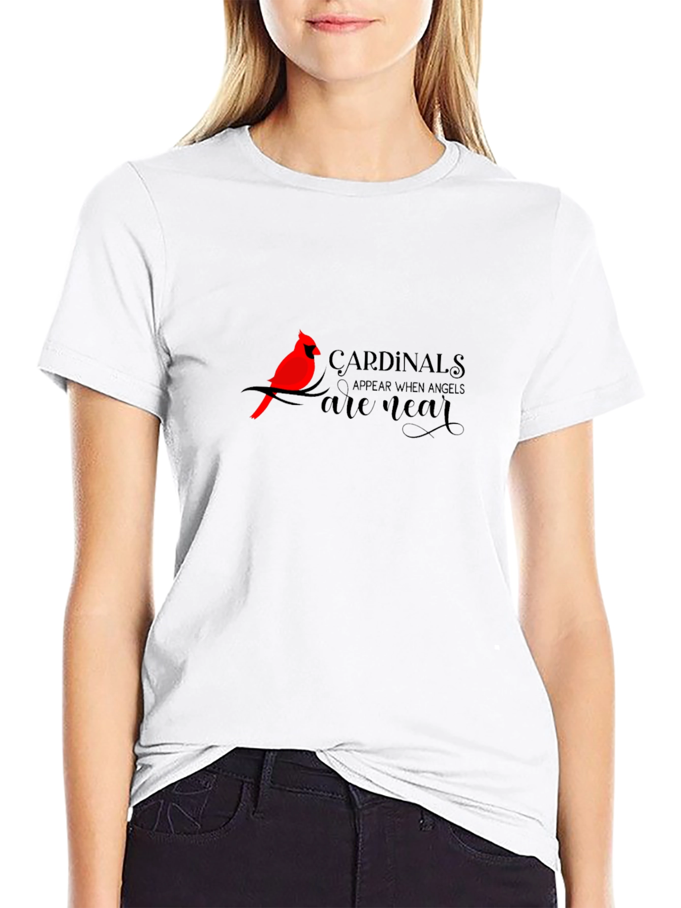 Camiseta Negra Cardenales Cerca de Ángeles
