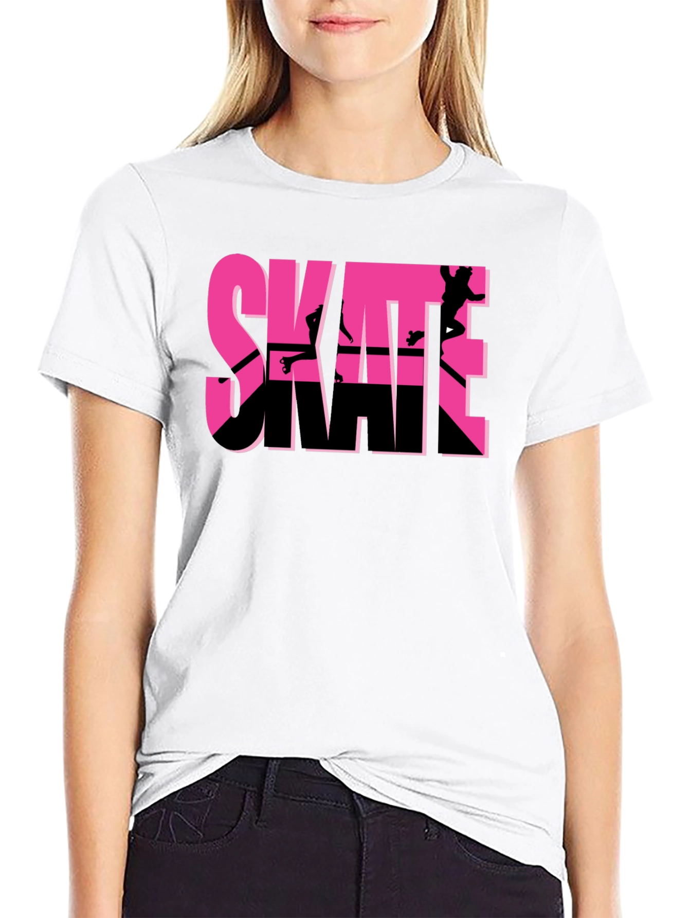 Camiseta Negra Skateboarding Diseño Gráfico