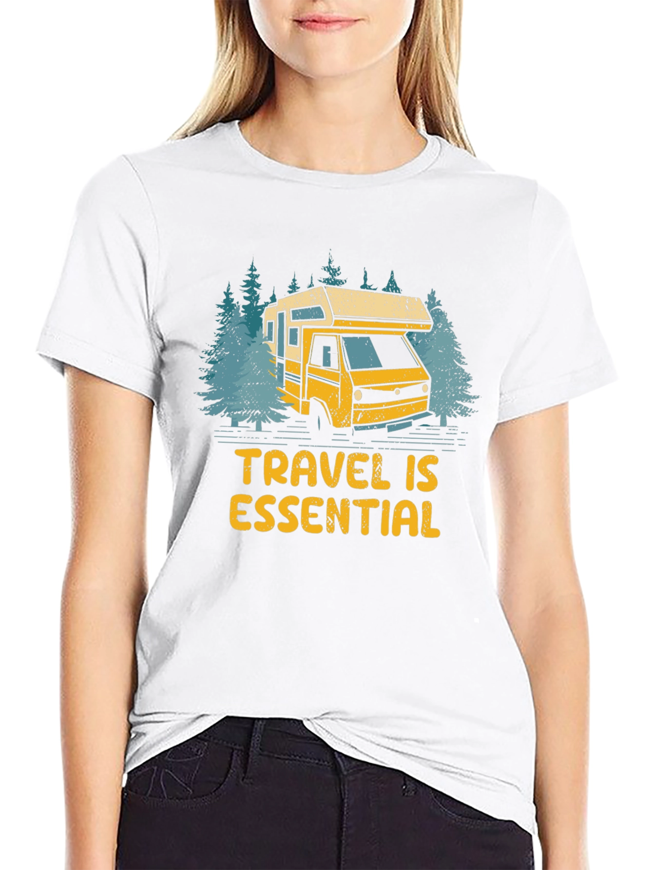 Camiseta Negra Viajar Es Esencial