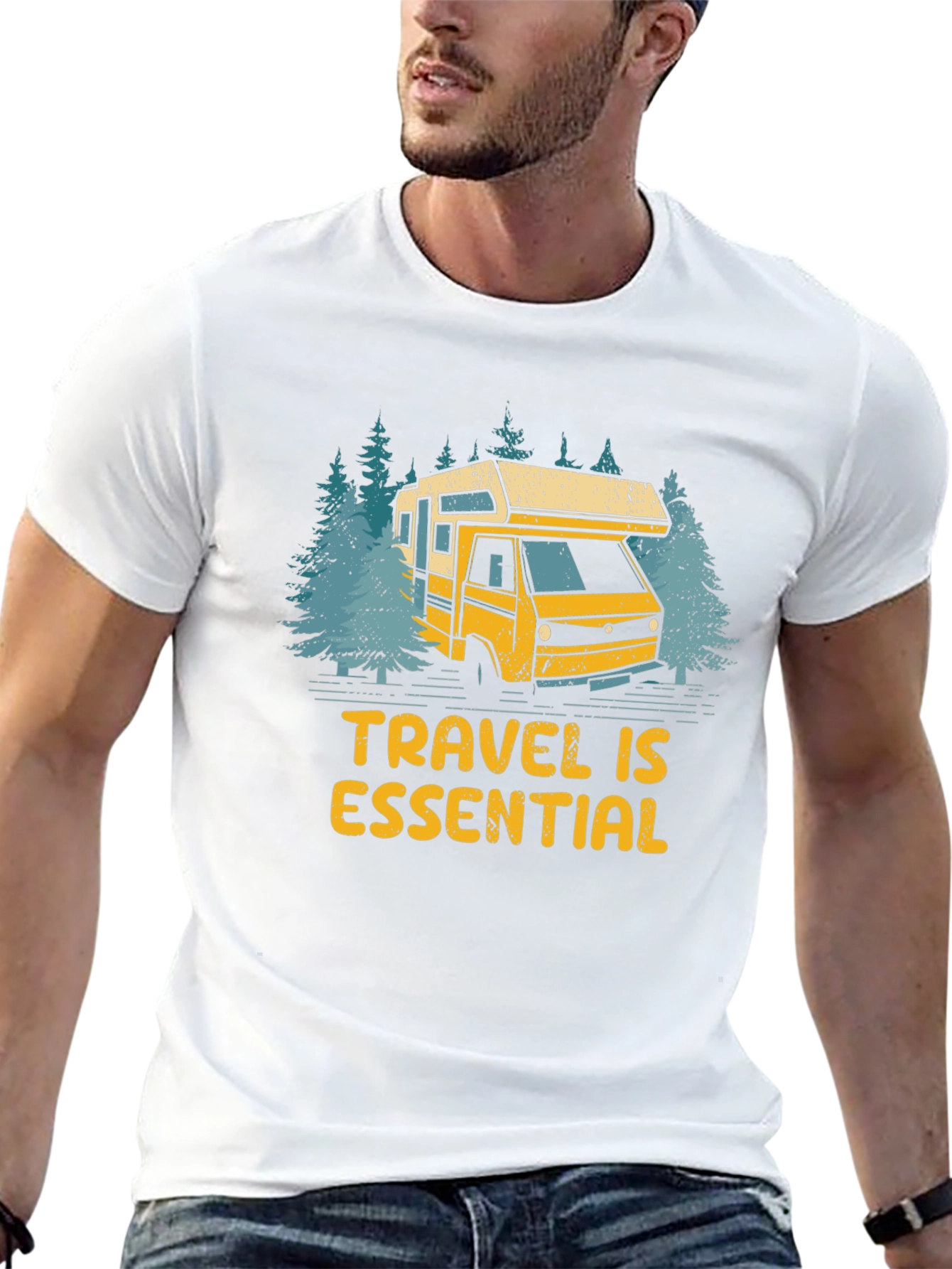 Camiseta Negra Viajar Es Esencial
