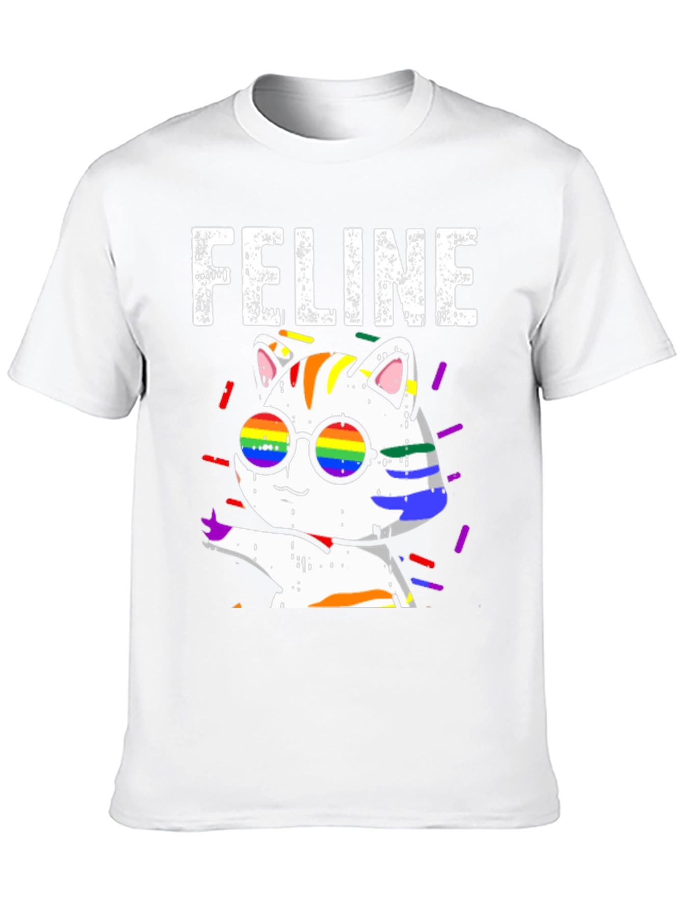 Camiseta Negra con Diseño de Gato FELINE