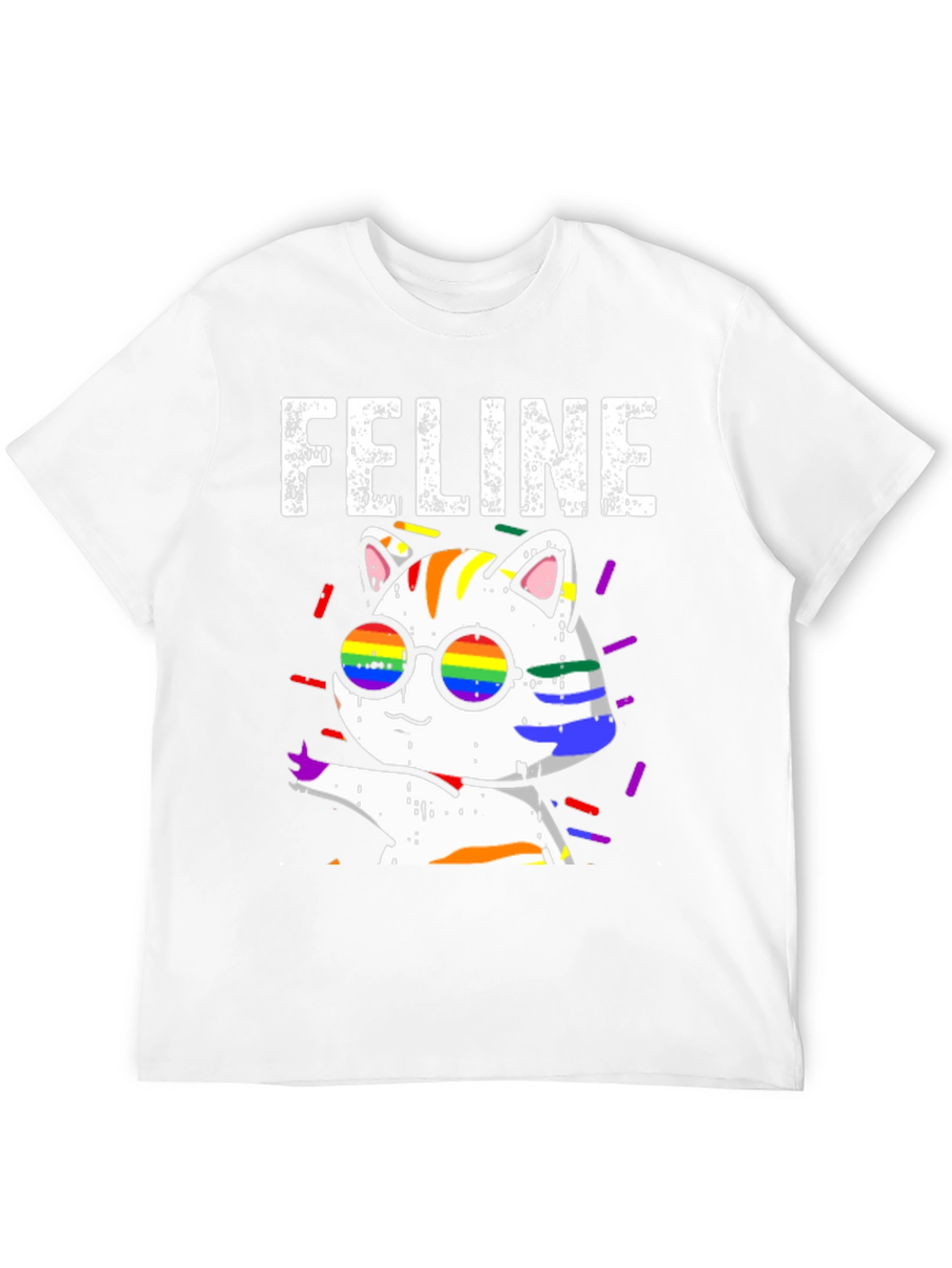 Camiseta Negra con Diseño de Gato FELINE