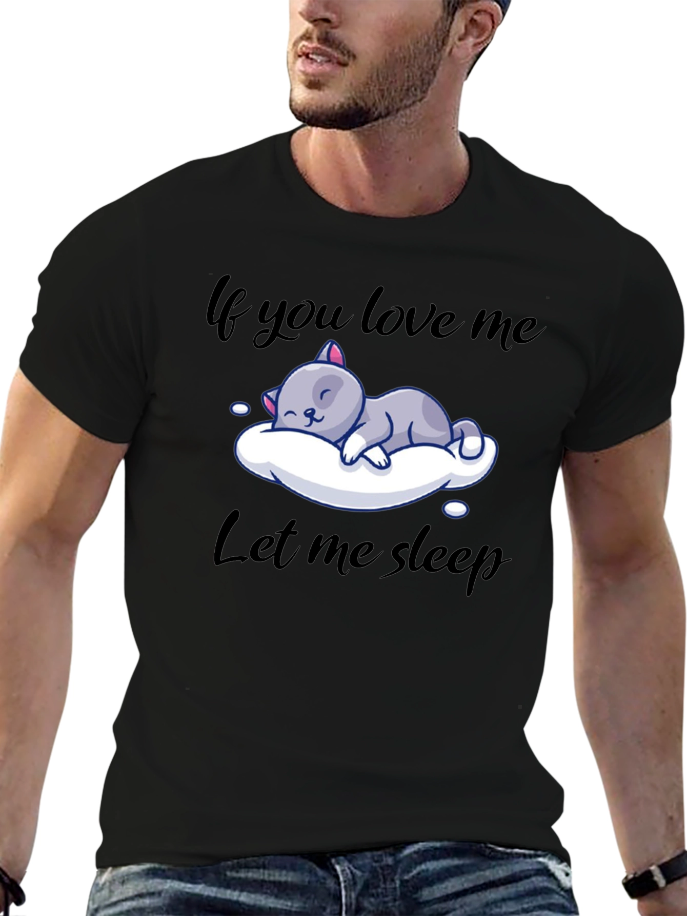 Camiseta Negra If you love me let me sleep