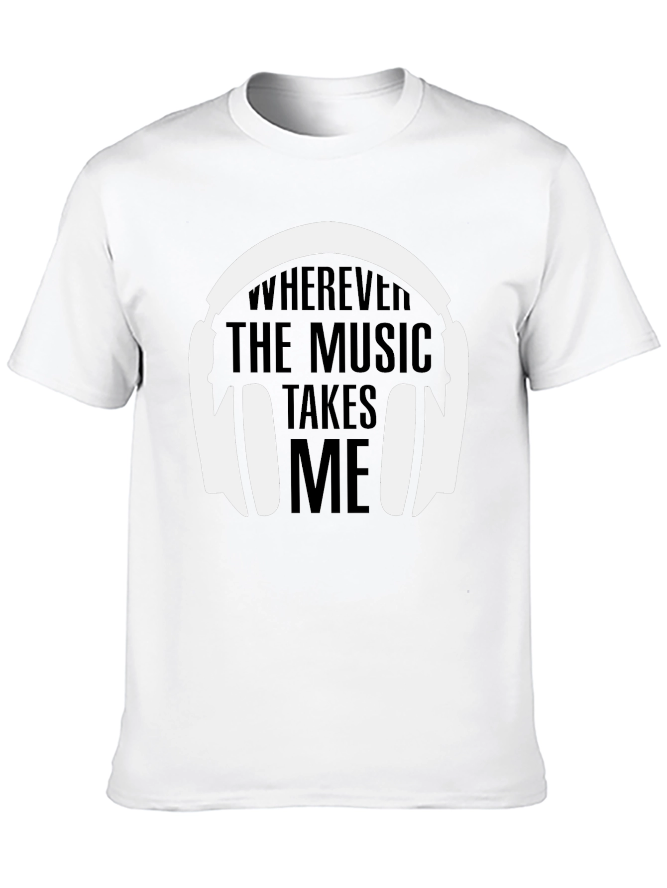 Camiseta Negra La Música Me Lleva para Hombre