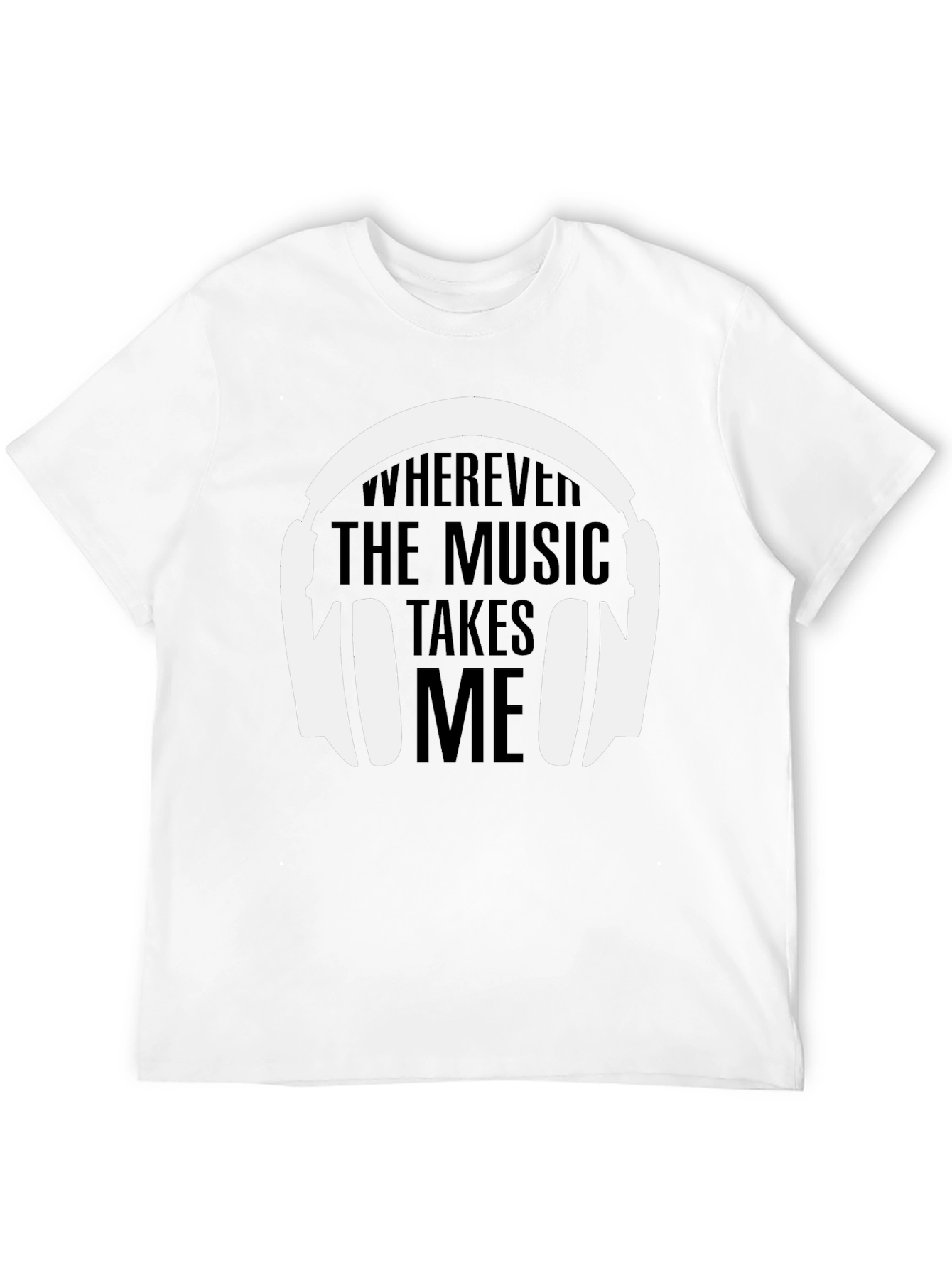 Camiseta Negra La Música Me Lleva para Hombre