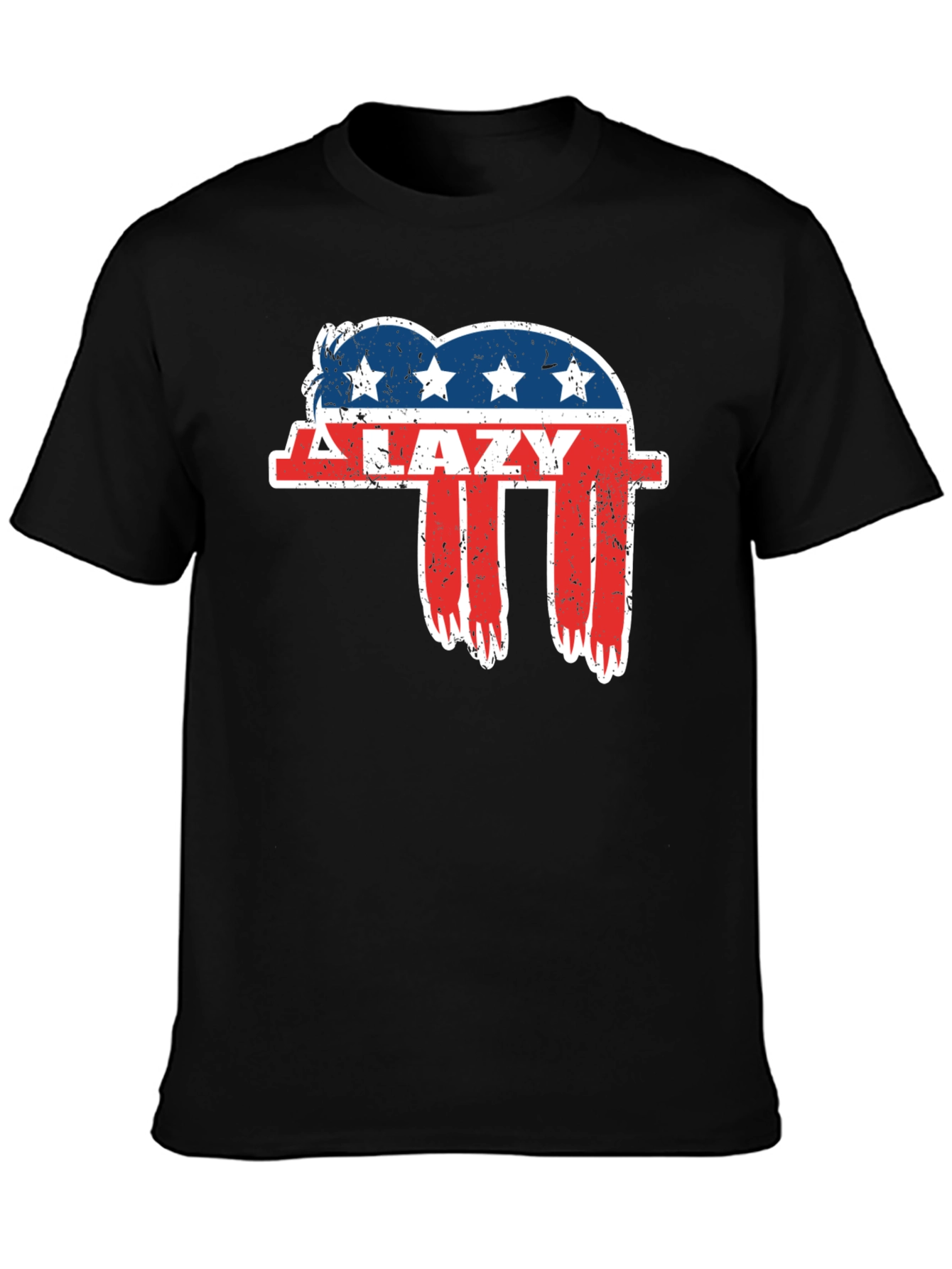 Camiseta Negra Lazy con Diseño Patriótico