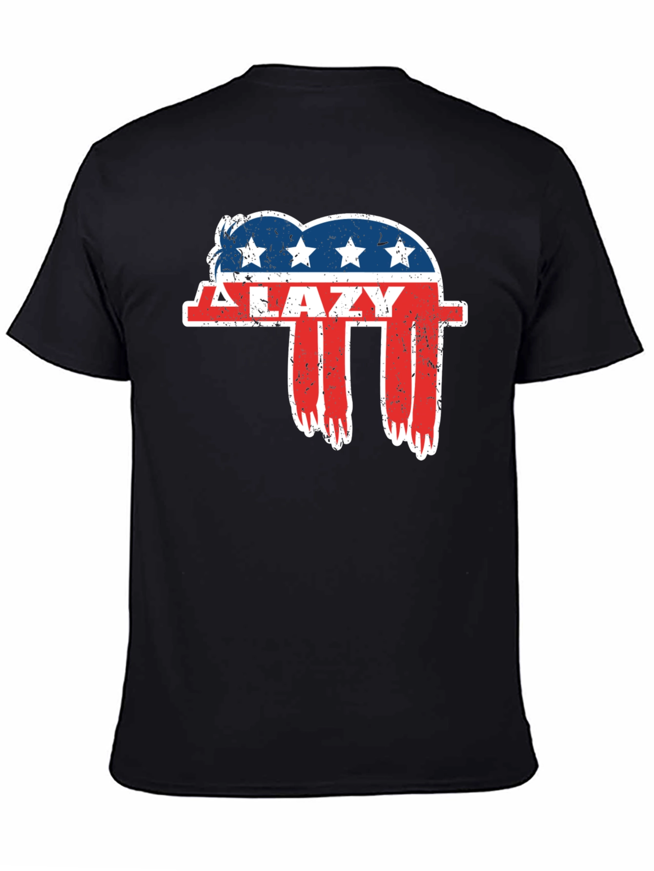 Camiseta Negra Lazy con Diseño Patriótico
