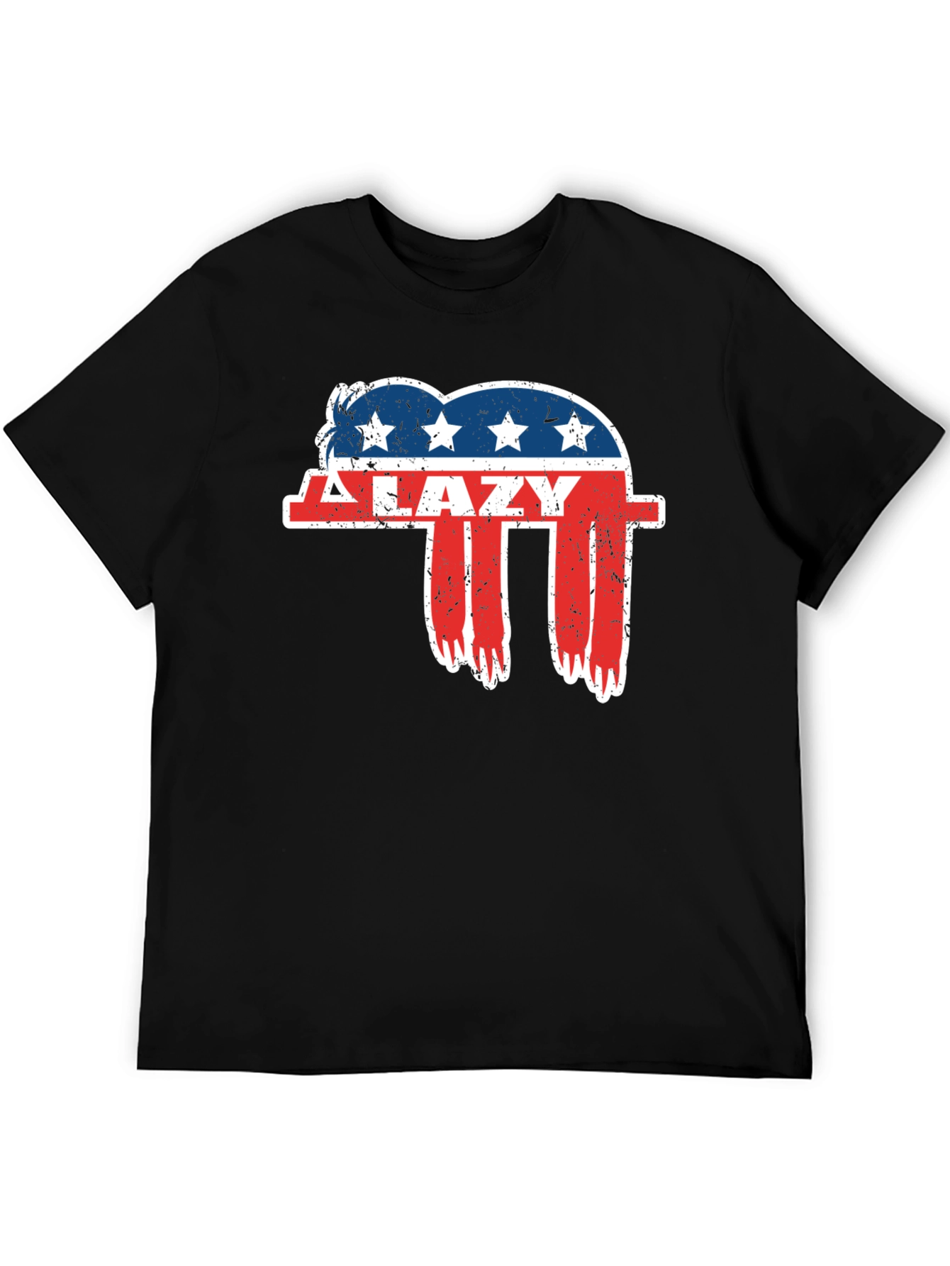 Camiseta Negra Lazy con Diseño Patriótico