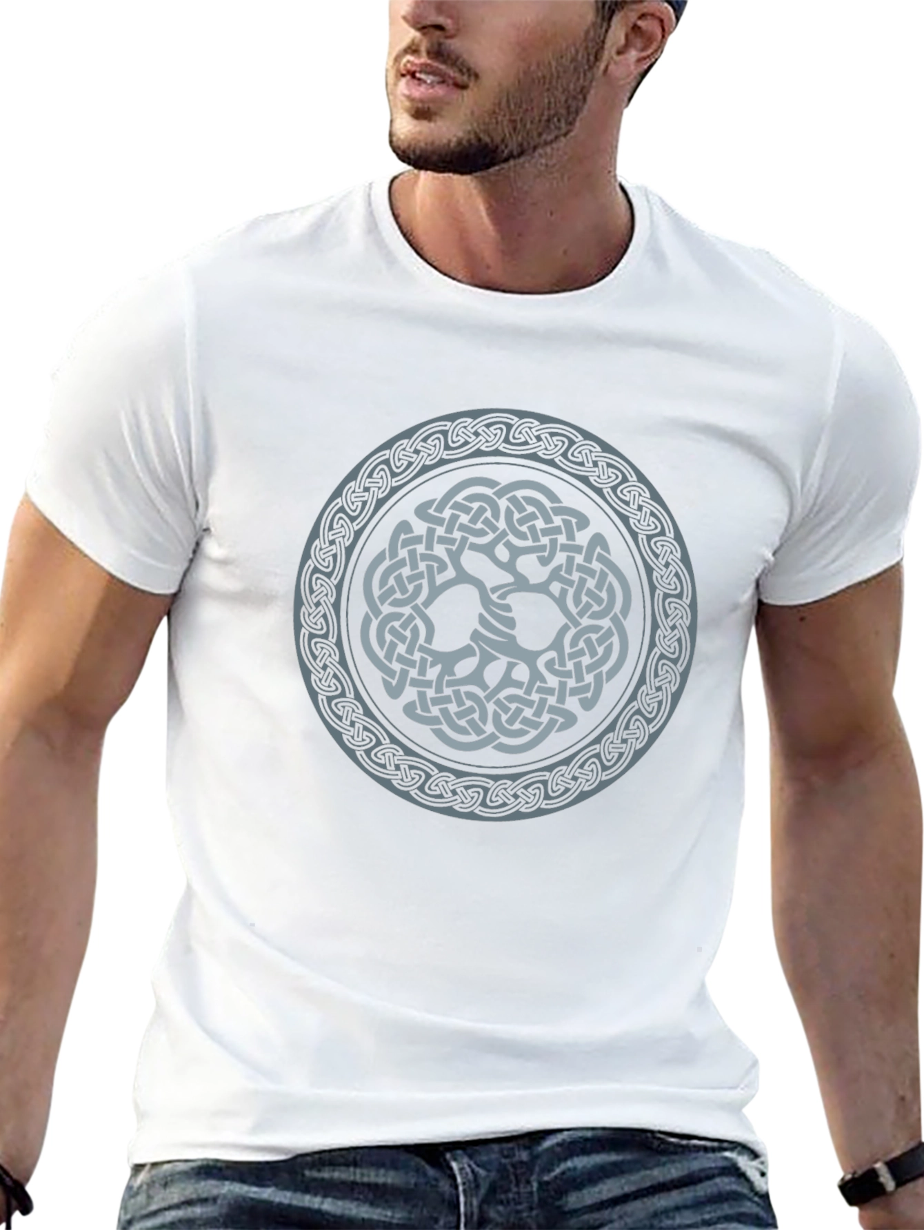 Camiseta Negra con Diseño Celta Circular