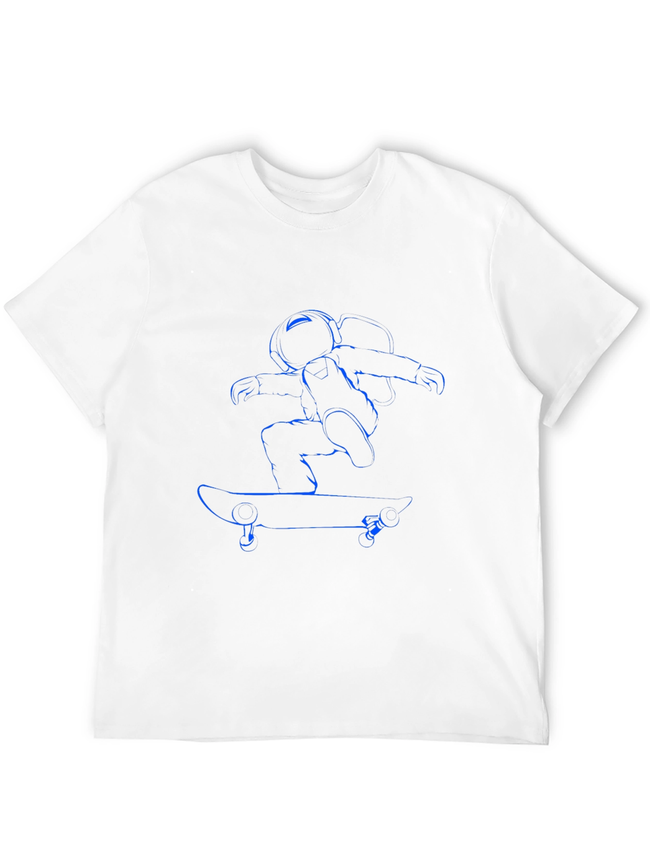 Camiseta Negra con Diseño de Astronauta Skateboarding