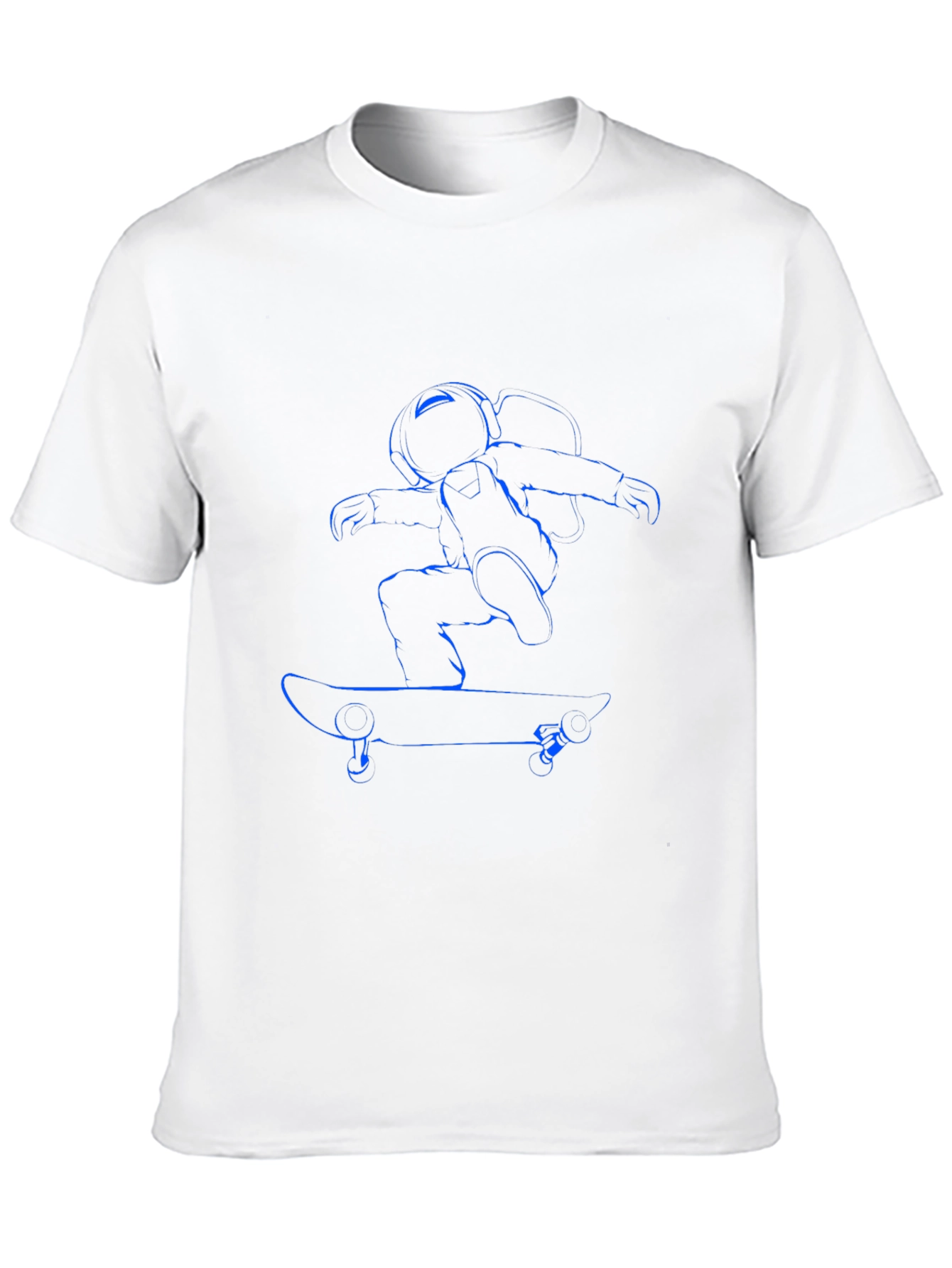 Camiseta Negra con Diseño de Astronauta Skateboarding