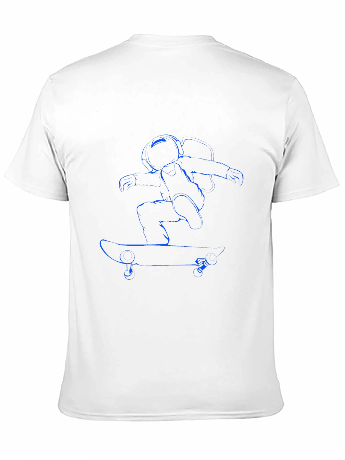 Camiseta Negra con Diseño de Astronauta Skateboarding