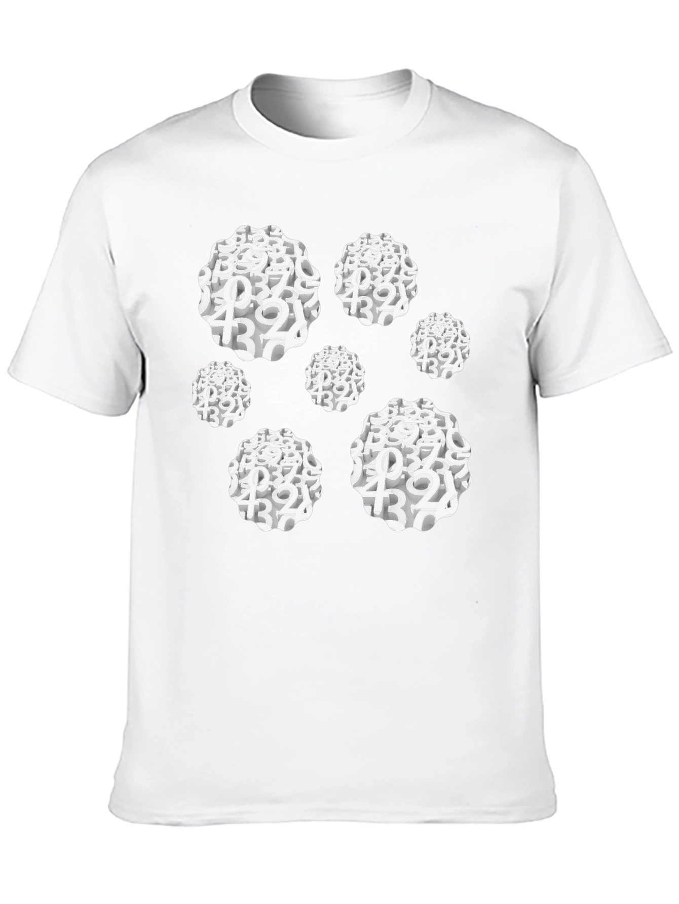 Camiseta Negra Hombre Diseño Abstracto Números