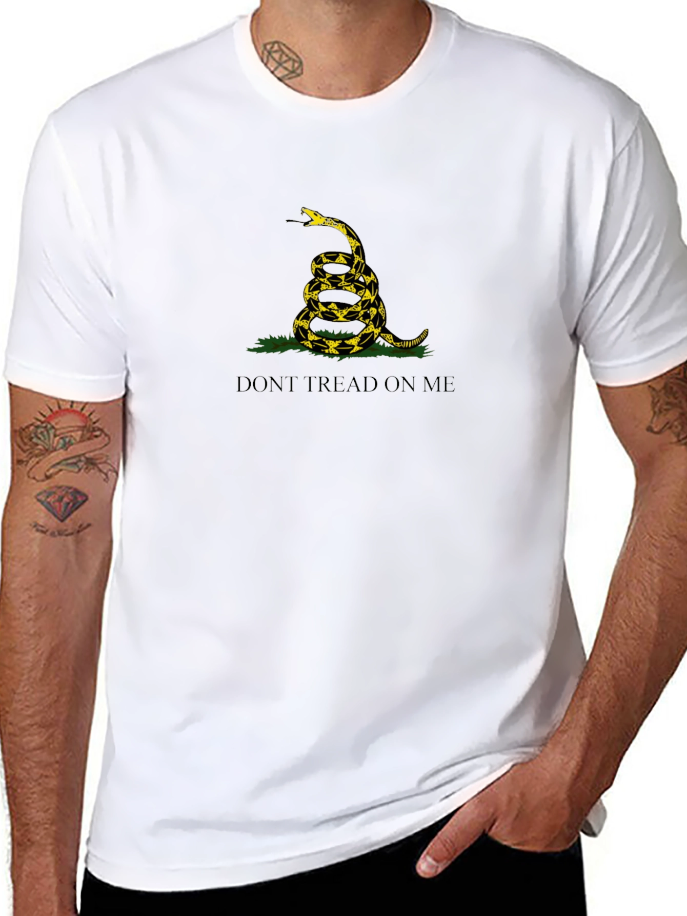 Camiseta Negra: No Me Pises - Diseño Serpiente