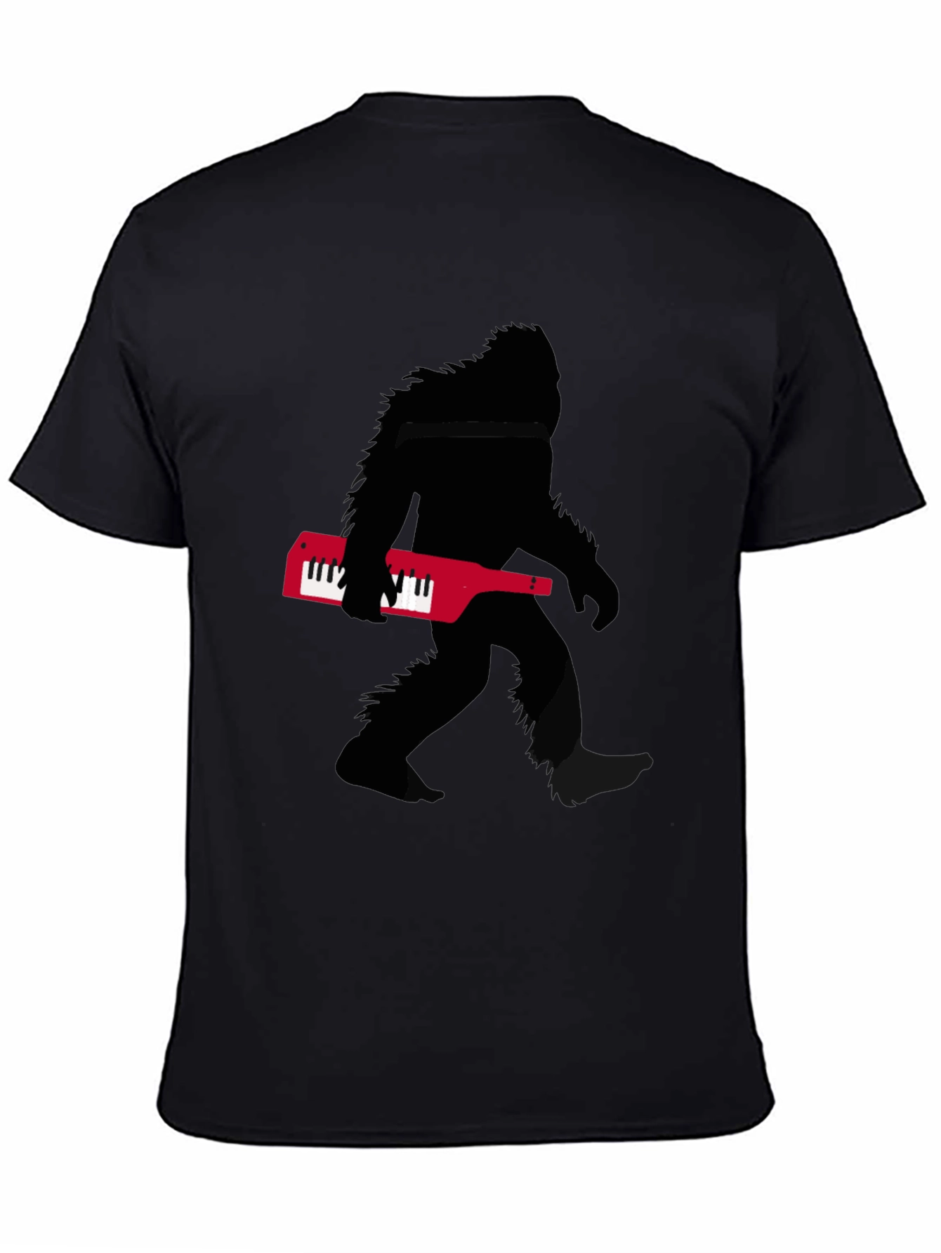 Camiseta Negra Sasquatch Teclado Músico