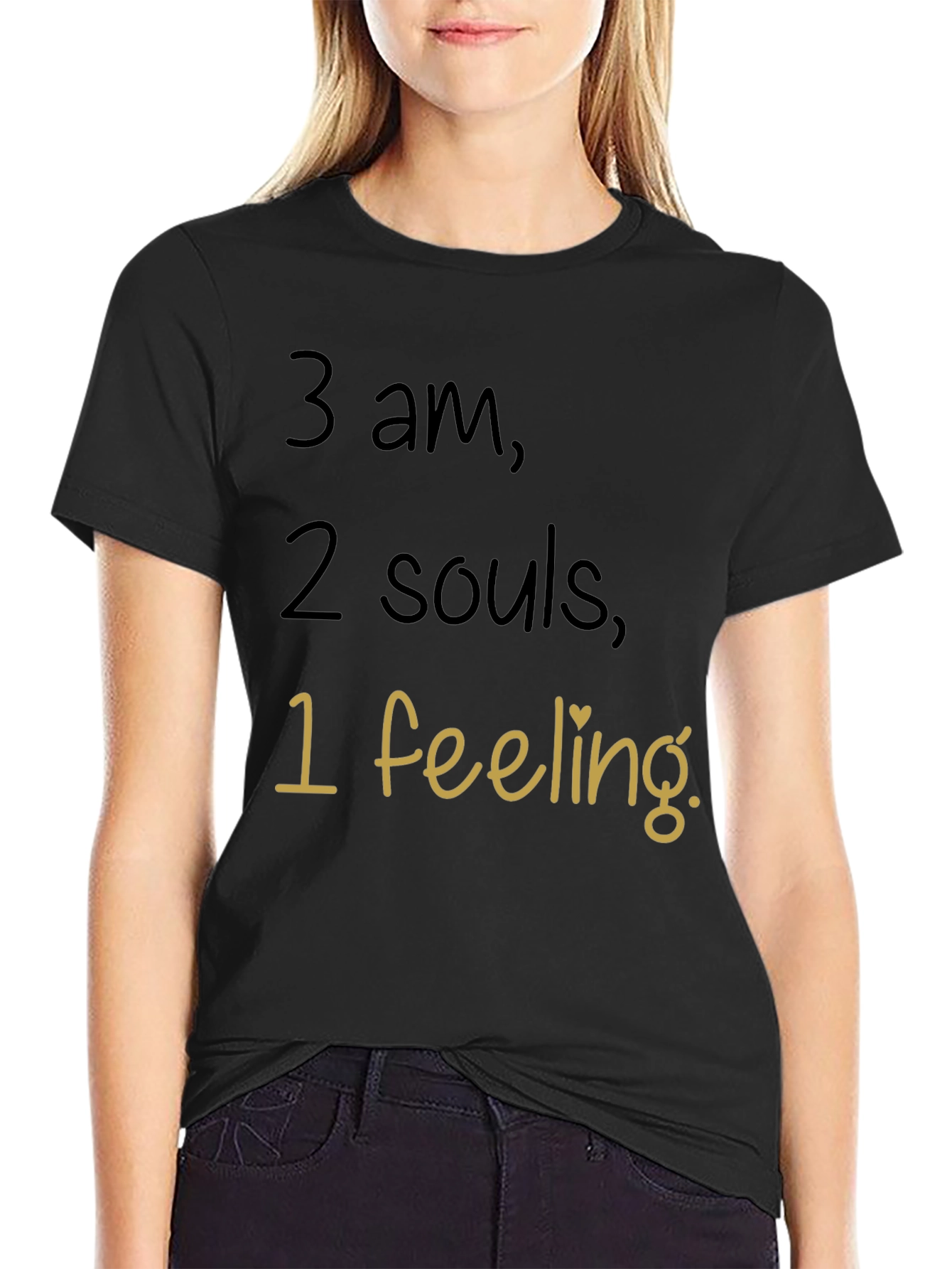 Camiseta Negra 3 am 2 Almas 1 Sentimiento