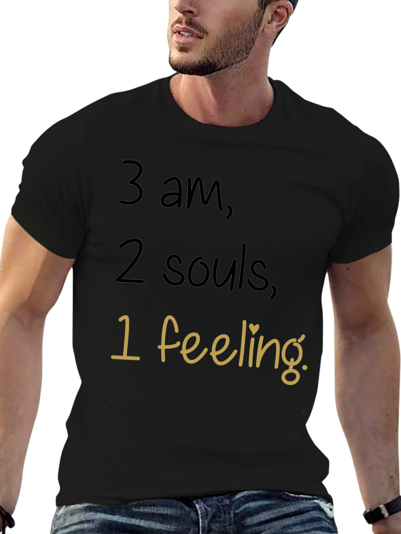 Camiseta Negra 3 am 2 Almas 1 Sentimiento