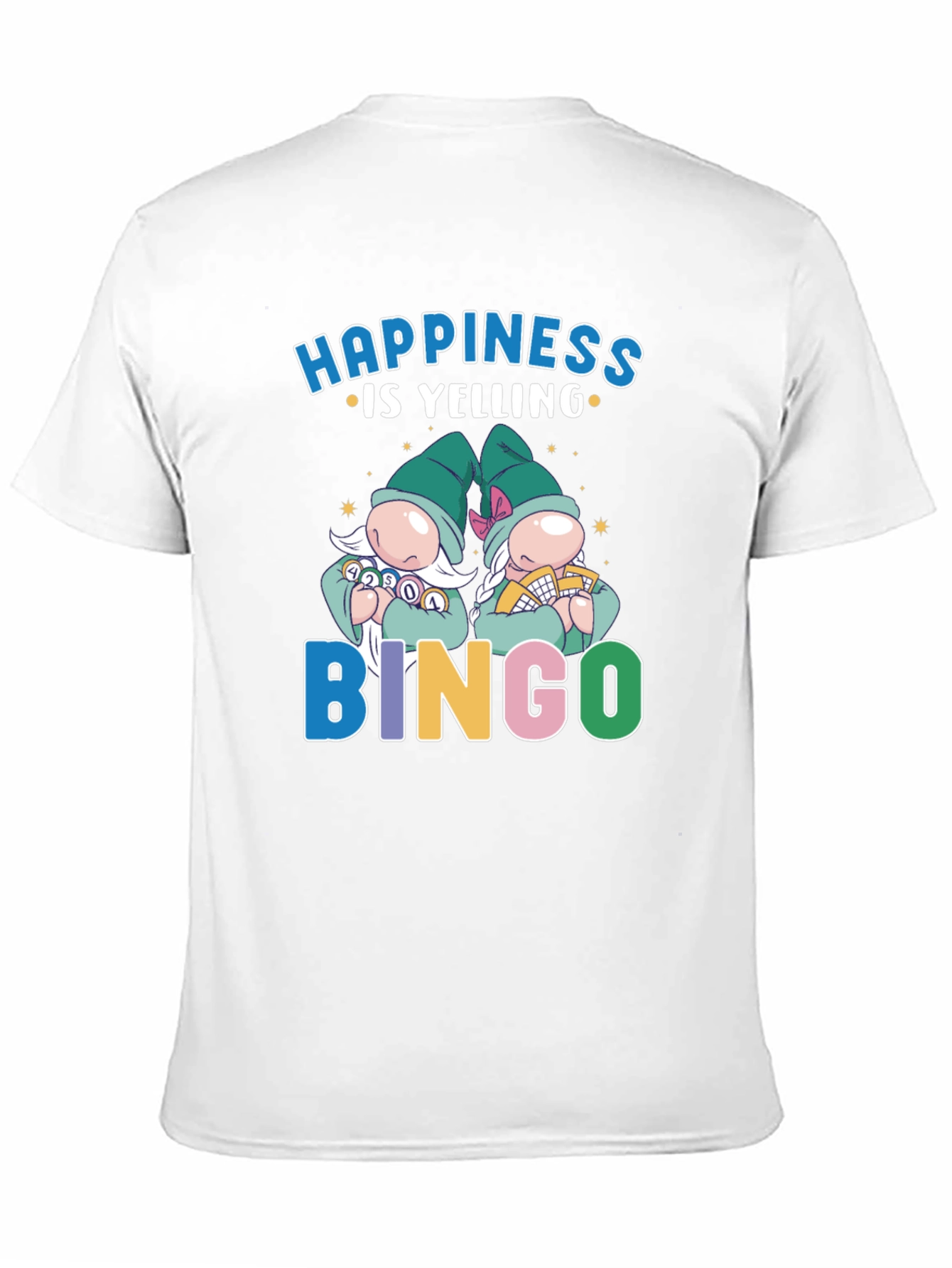 Camiseta Negra: Felicidad es Gritar ¡Bingo!