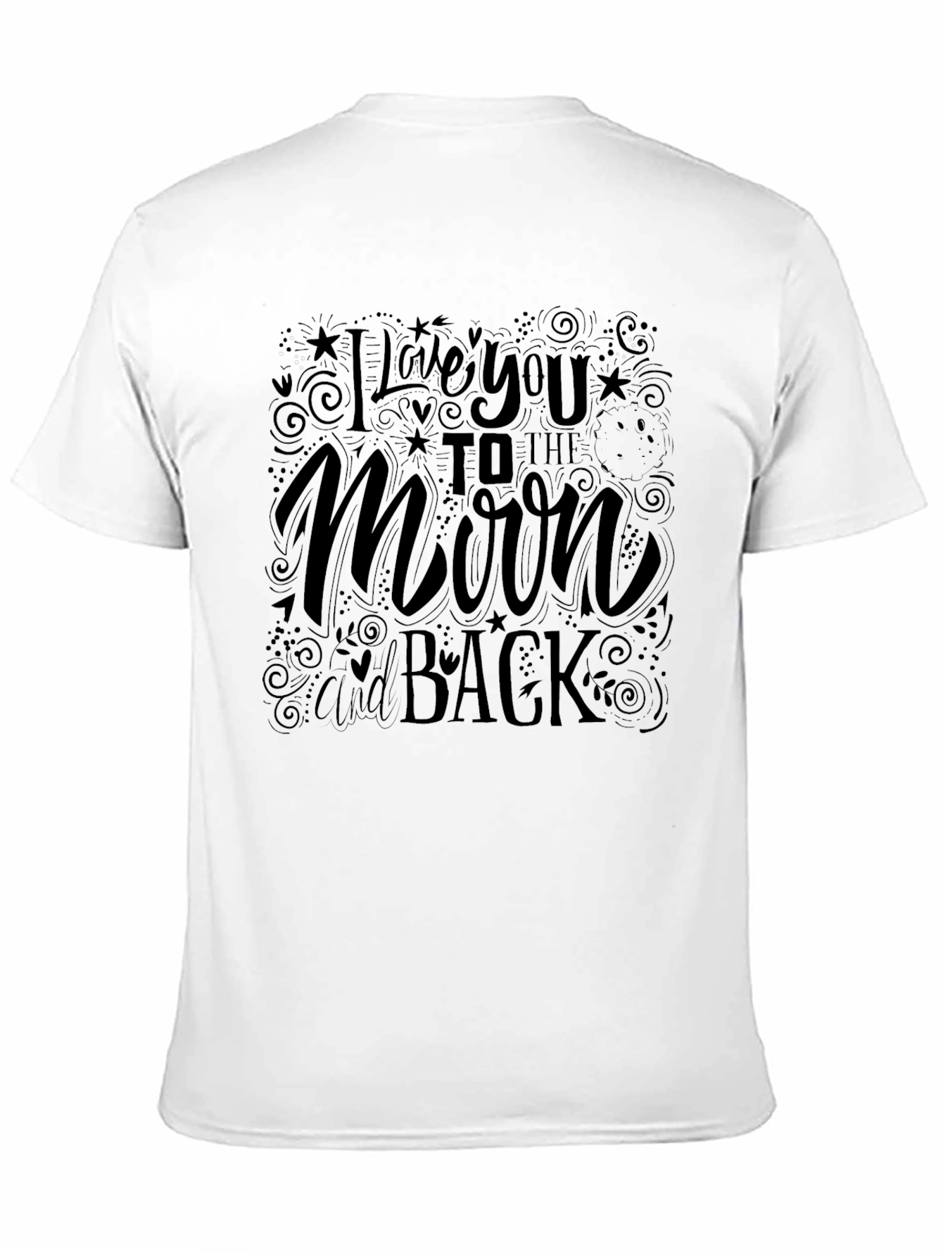 Camiseta Negra: Te Amo Hasta La Luna