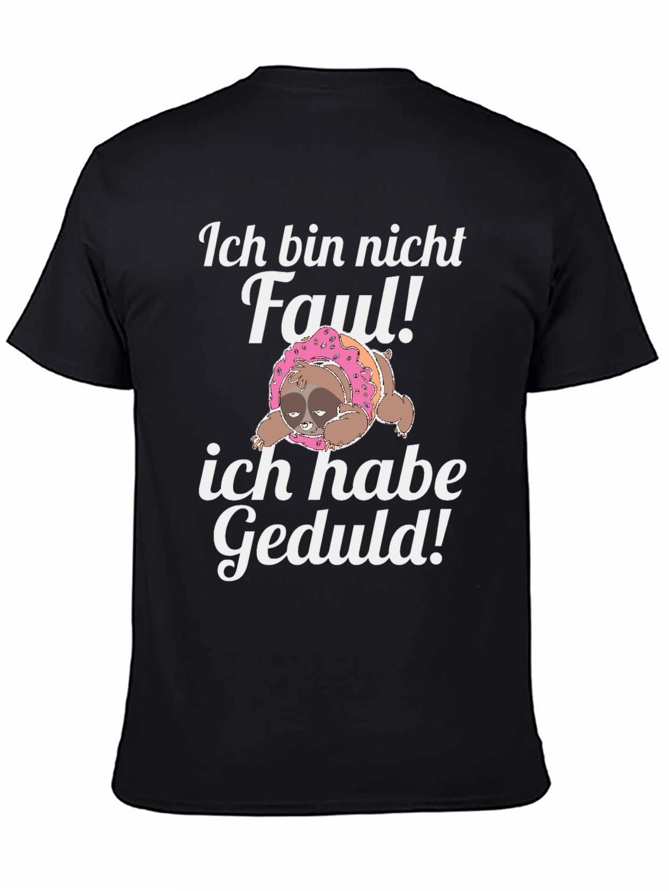 Camiseta Negra con Diseño de Perezoso Divertido
