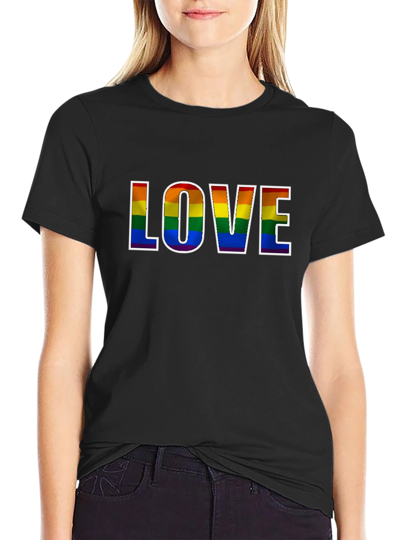 Camiseta Negra Orgullo LGBT Amor
